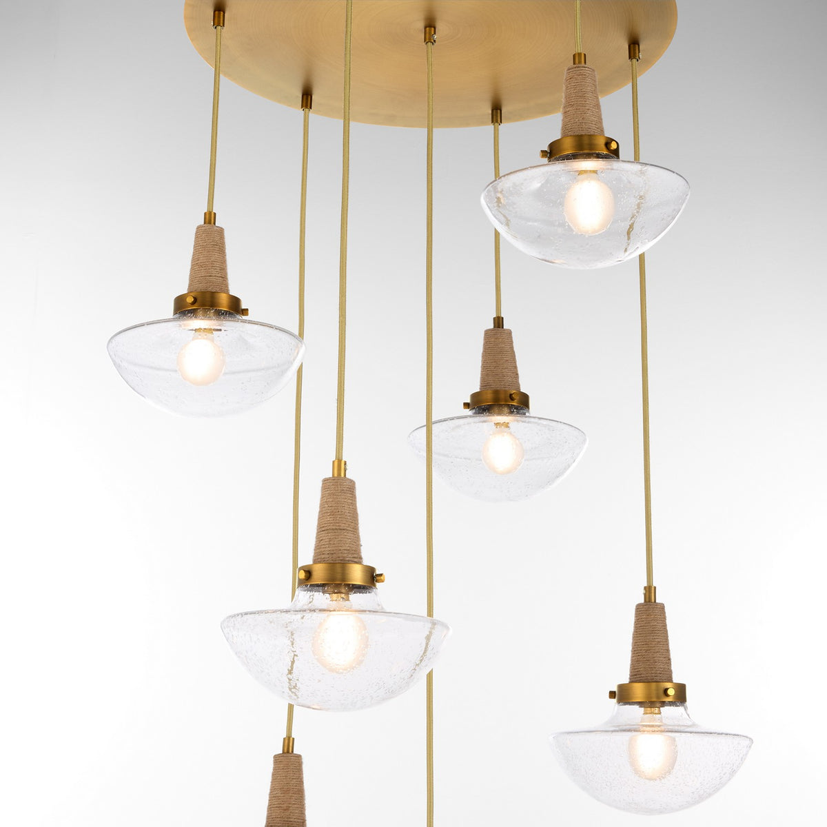 Quorum - 692-7-47 - Seven Light Pendant - Stockport - Brushed Brass