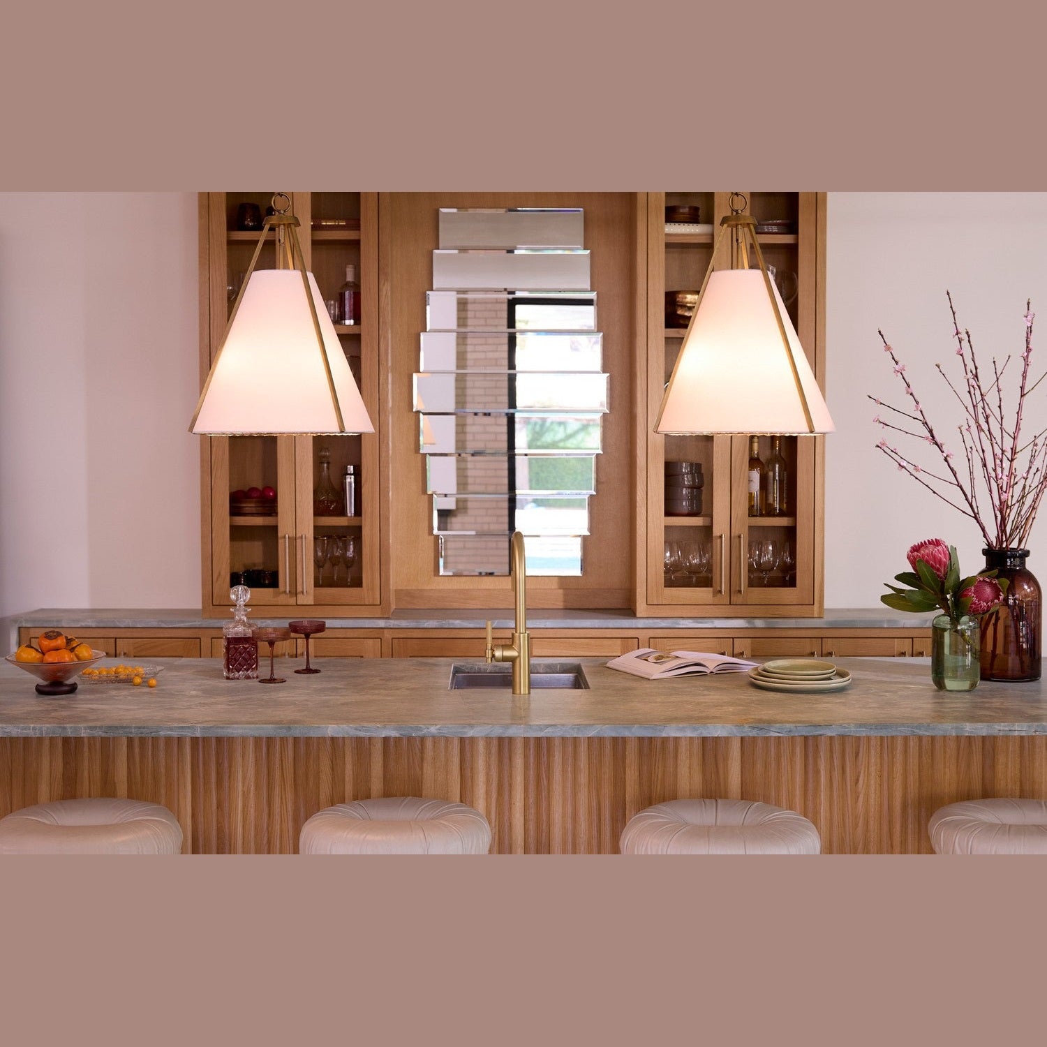 Quorum - 8382-3-47 - Three Light Pendant - Gorham - Brushed Brass
