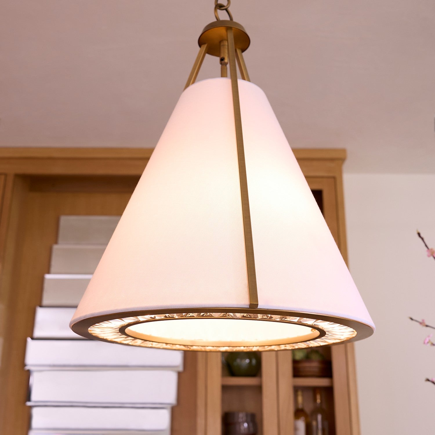 Quorum - 8382-3-47 - Three Light Pendant - Gorham - Brushed Brass