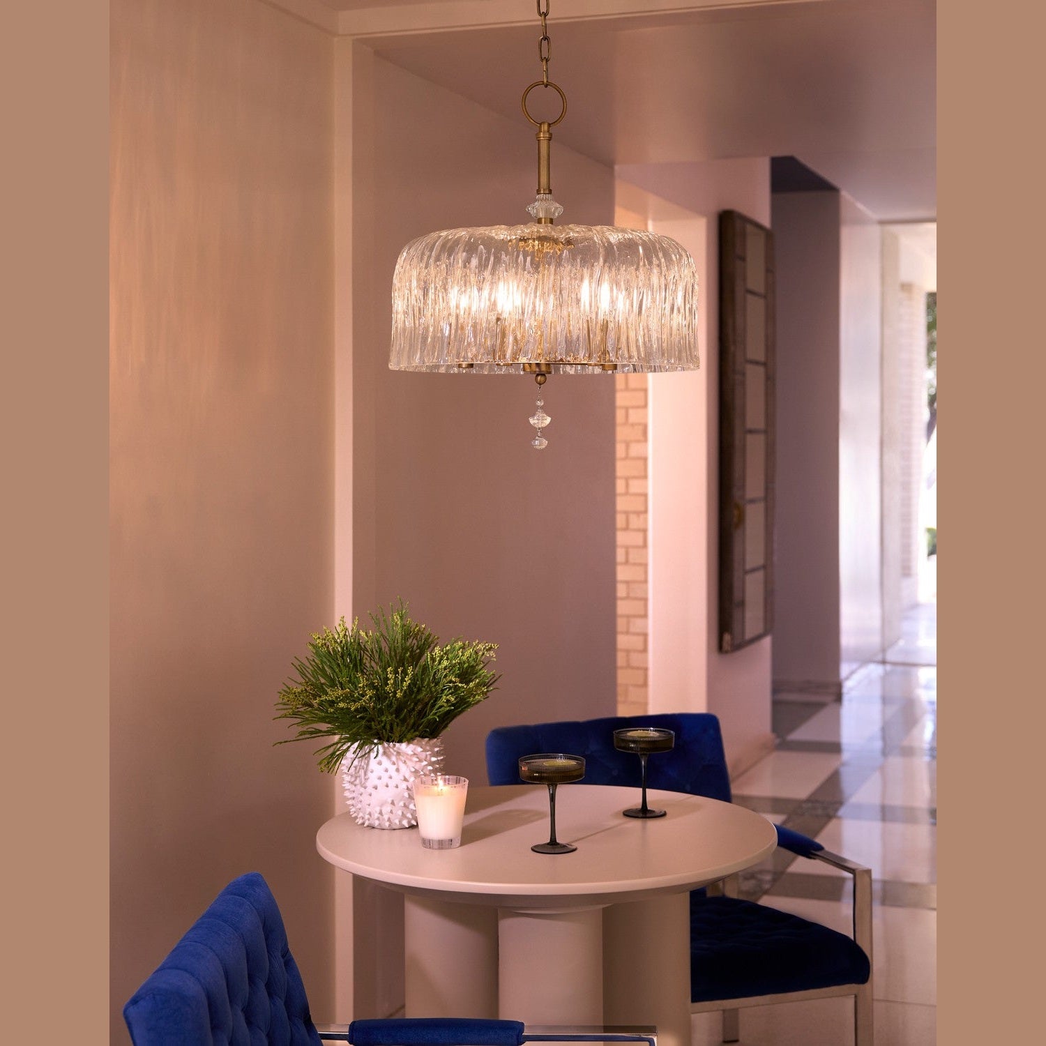 Quorum - 893-5-47 - Five Light Pendant - Meriam - Brushed Brass