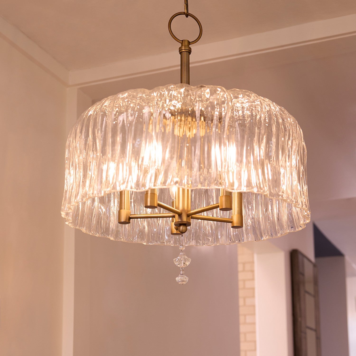 Quorum - 893-5-47 - Five Light Pendant - Meriam - Brushed Brass