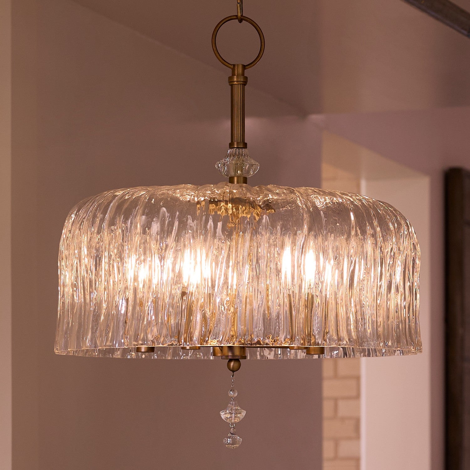 Quorum - 893-5-47 - Five Light Pendant - Meriam - Brushed Brass