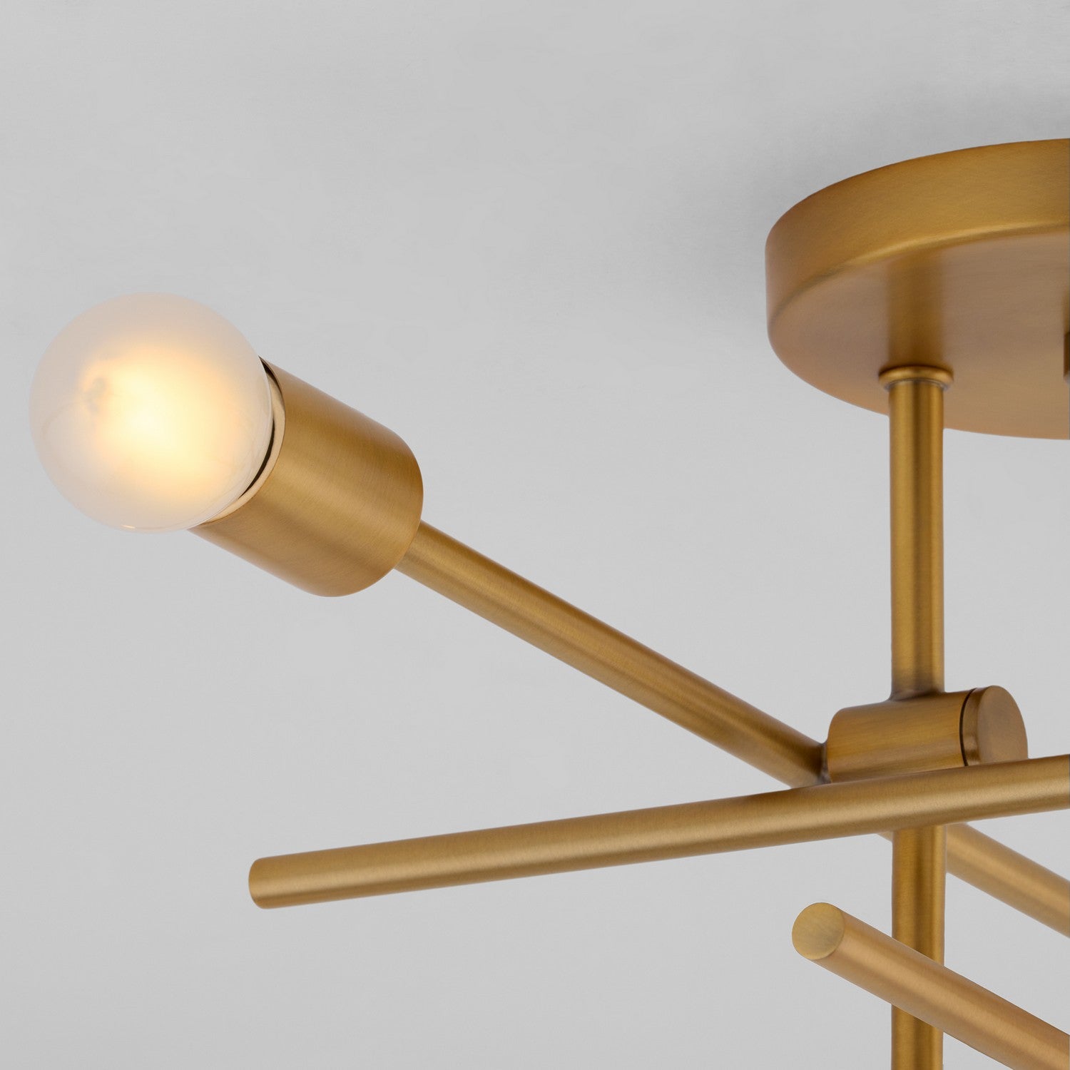 Quorum - 3-696-56 - Four Light Semi-Flush Mount - Mika - Brushed Brass