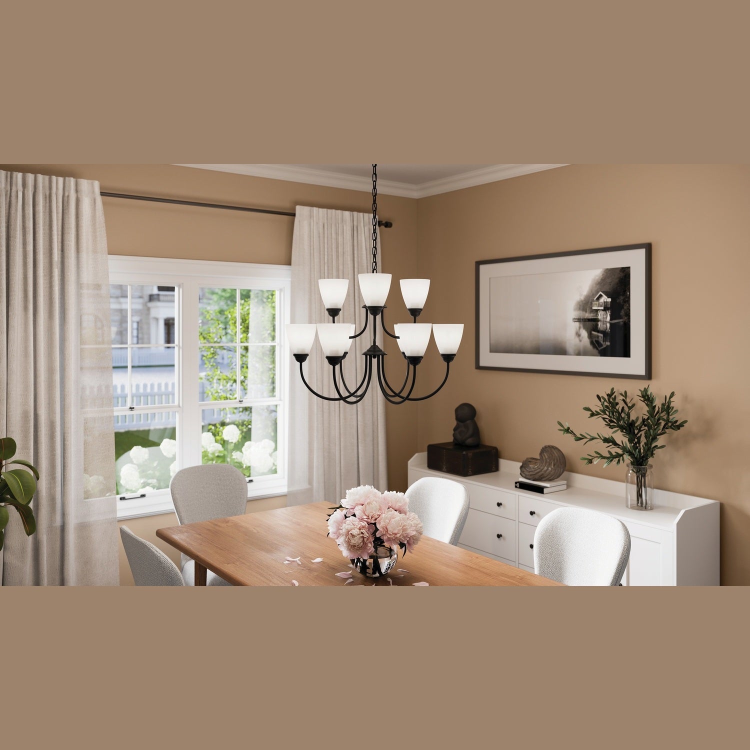 Kichler - 43639BK - Nine Light Chandelier - Jolie - Black