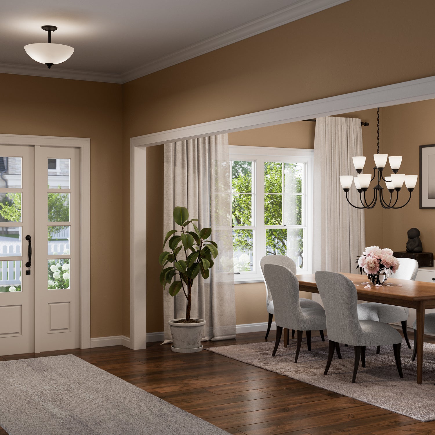 Kichler - 43641BK - Two Light Pendant/Semi Flush - Jolie - Black