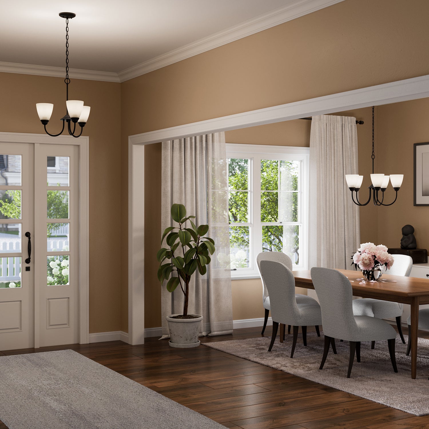 Kichler - 43638BK - Five Light Chandelier - Jolie - Black