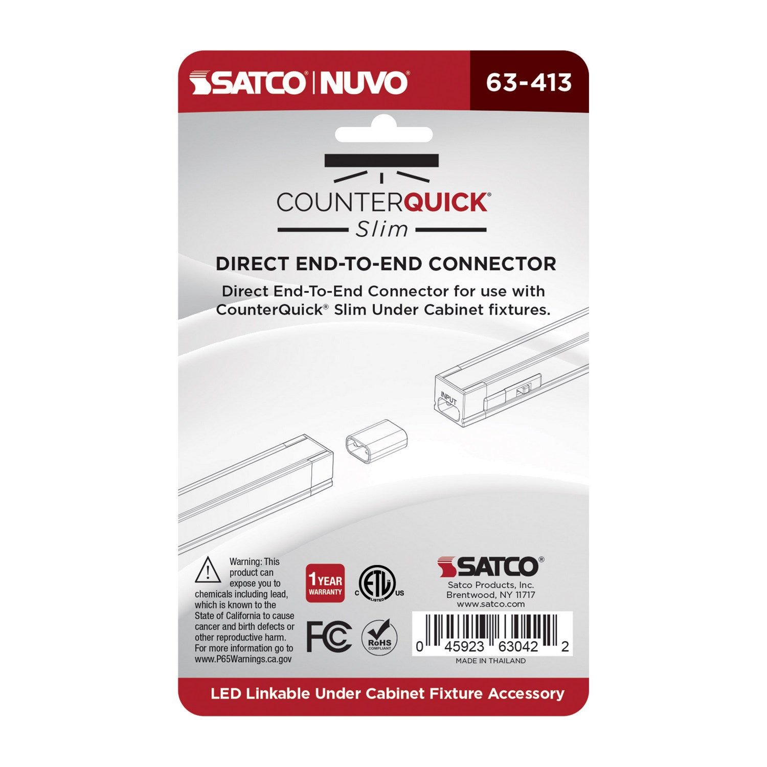Nuvo Lighting - 63-413 - Direct End-To-End Connectr 2Pc - White