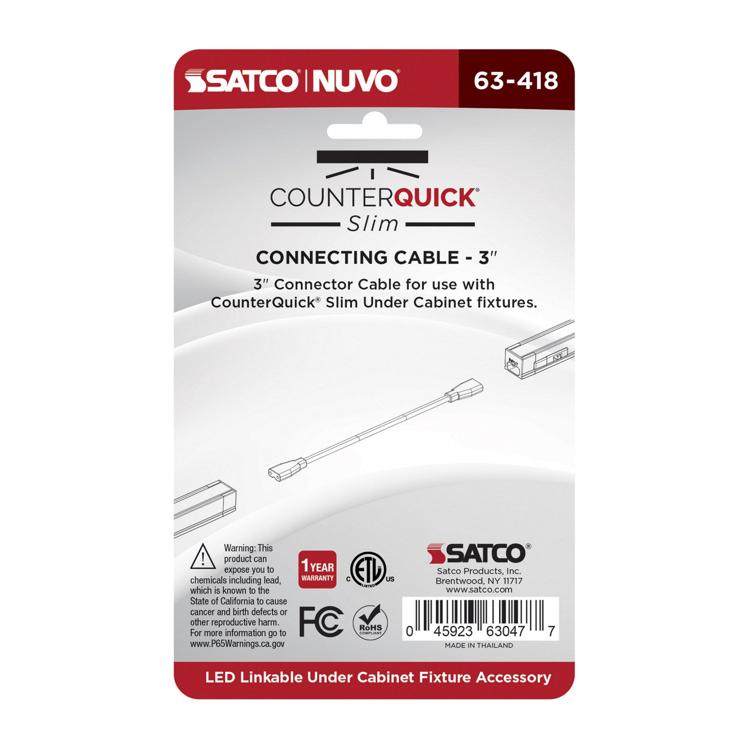 Nuvo Lighting - 63-418 - Connecting Cable - White
