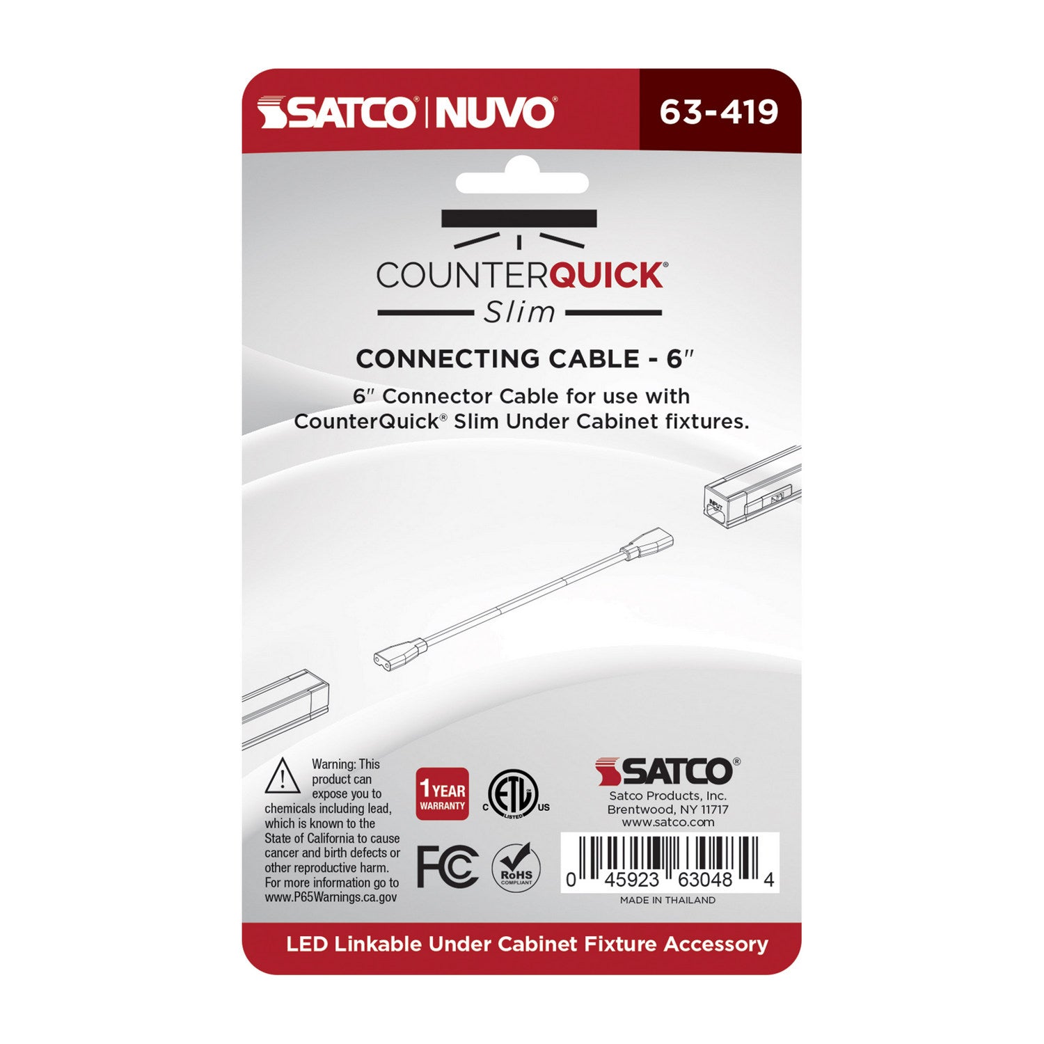 Nuvo Lighting - 63-419 - Connecting Cable - White