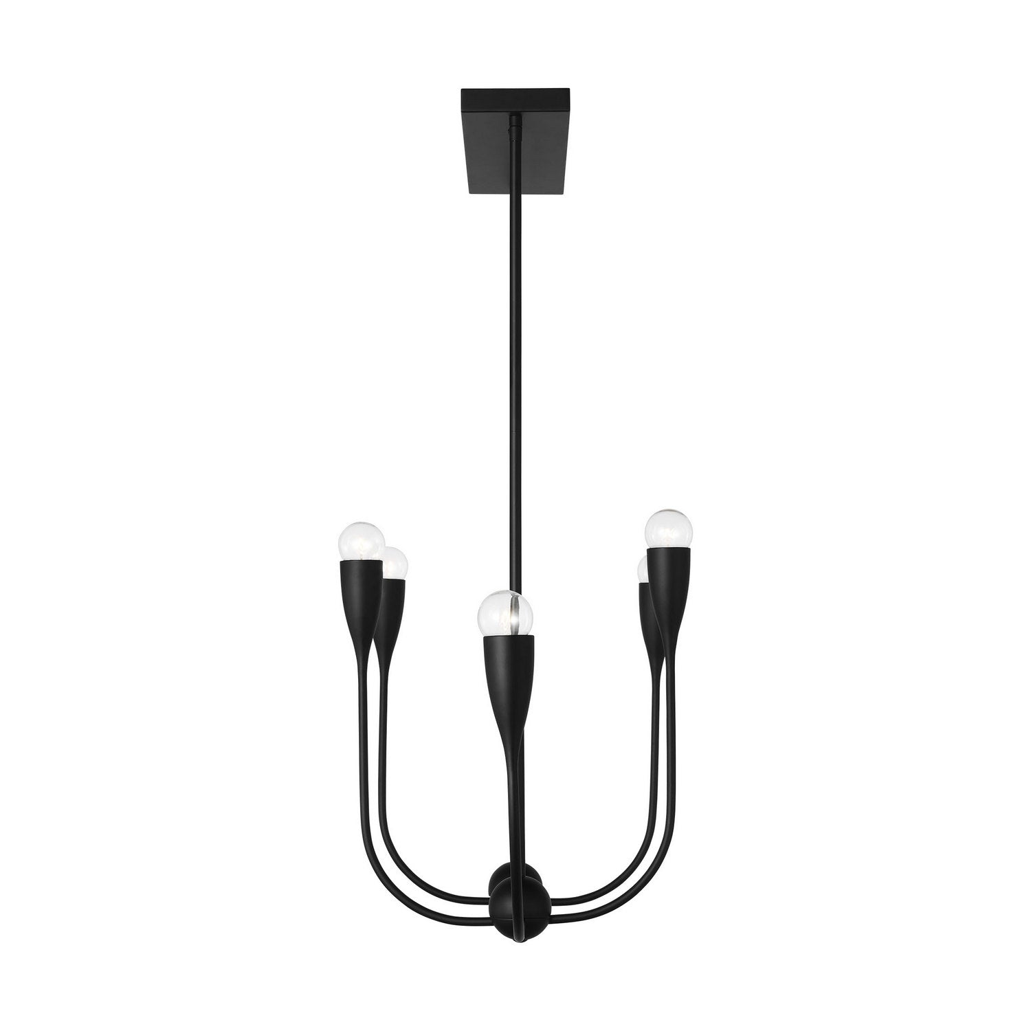 Generation Lighting - GLC1226MBK - Six Light Linear Chandelier - Maya - Midnight Black