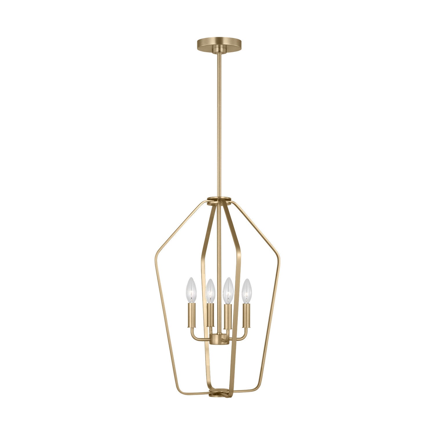 Generation Lighting - GLC1264SB - Four Light Chandelier - Kennan - Satin Brass