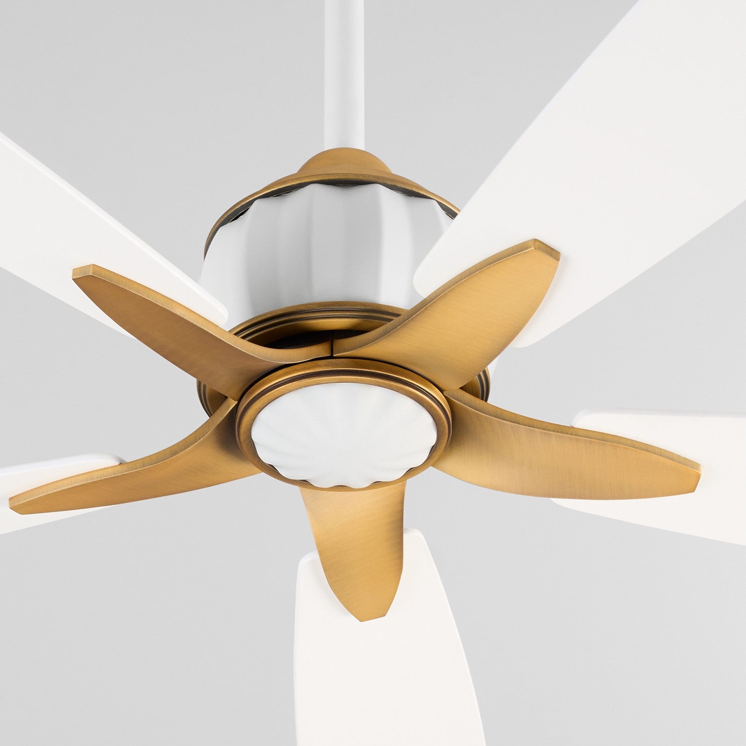 Quorum - 23605-0847 - 60"Ceiling Fan - Ophelia - Studio White|Brushed Brass
