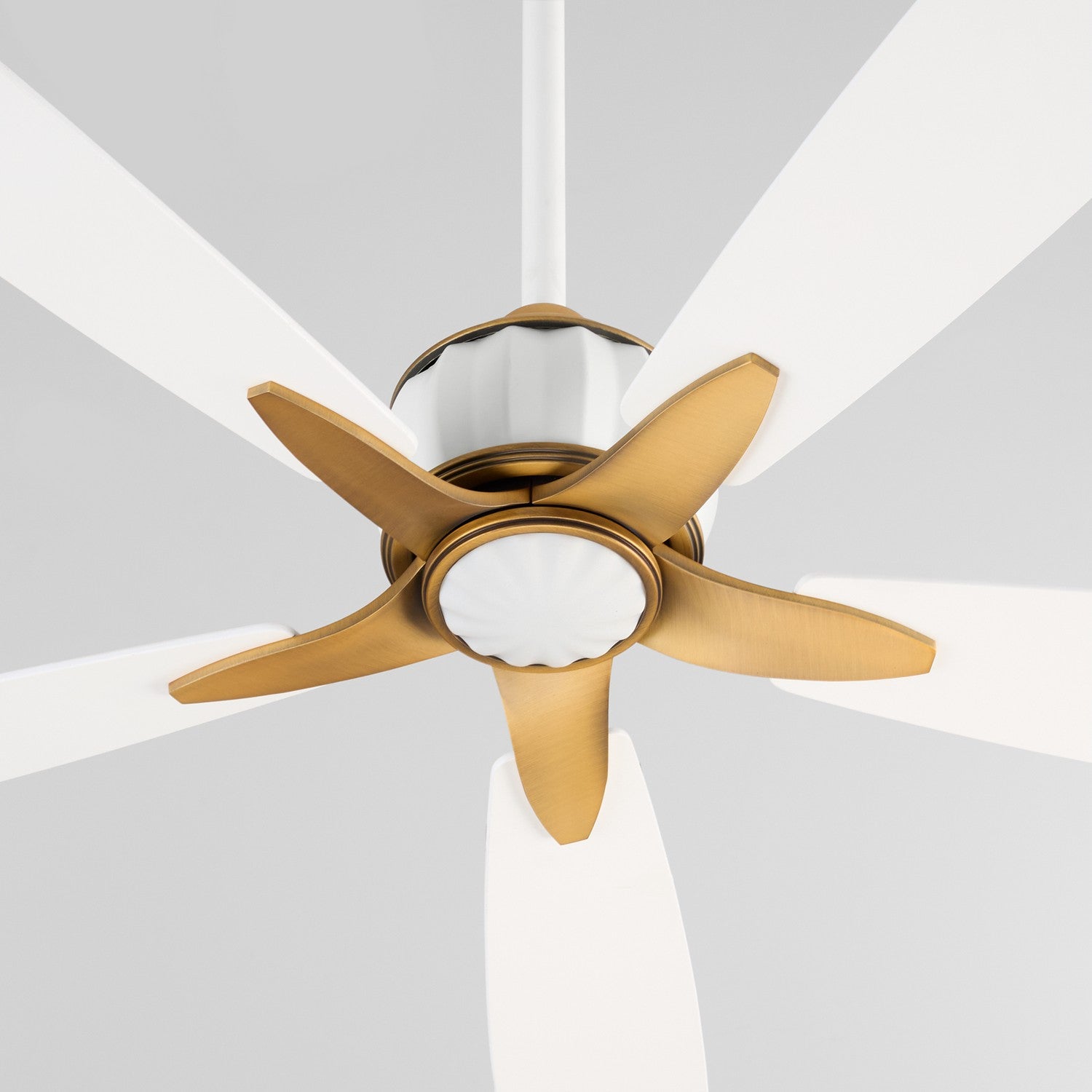 Quorum - 23605-0847 - 60"Ceiling Fan - Ophelia - Studio White|Brushed Brass