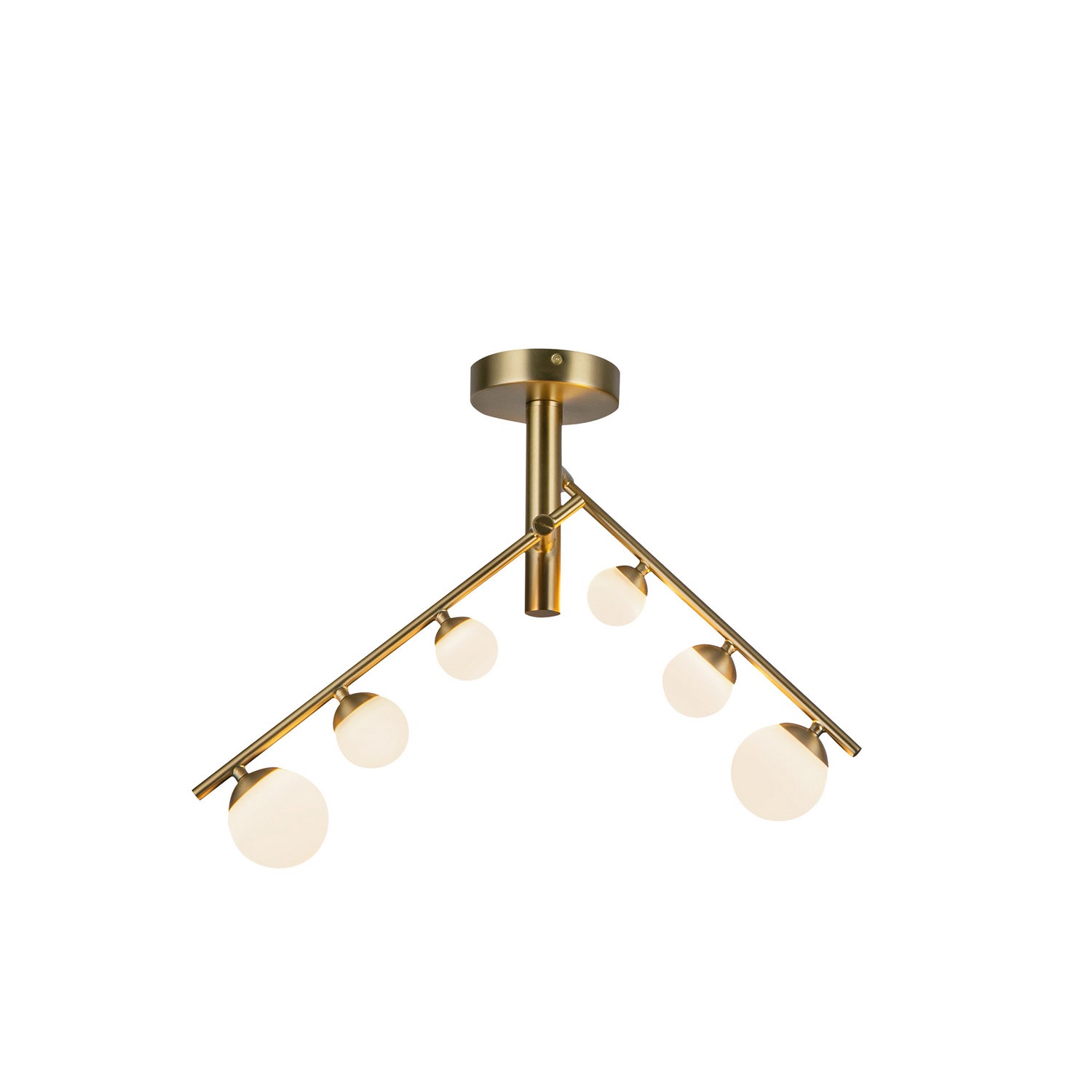 Kuzco Lighting - SF55525-BG/OP-UNV - LED Semi-Flush Mount - Cypress - Brushed Gold/Opal Glass