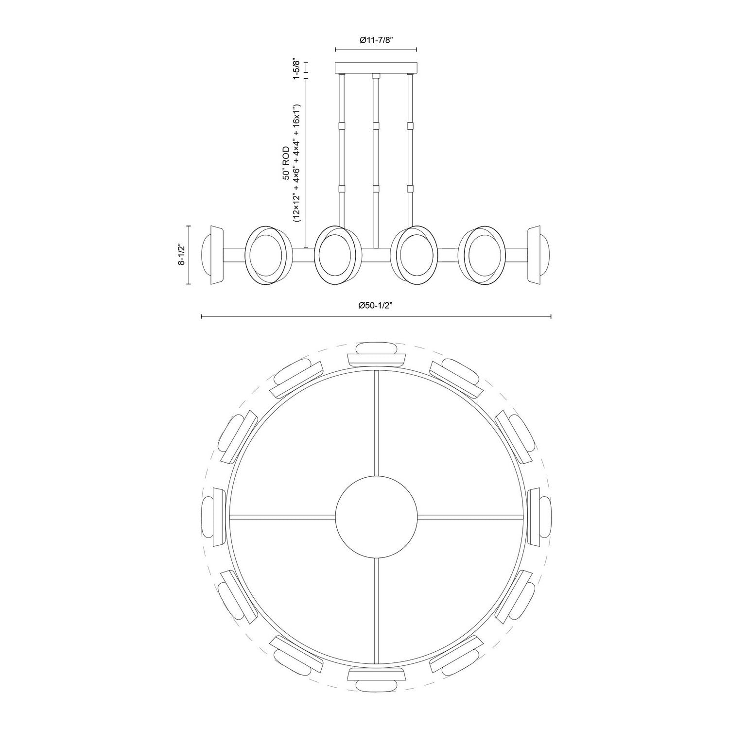 Alora - CH320050UBAR-UNV - LED Chandelier - Alonso - Urban Bronze/Alabaster