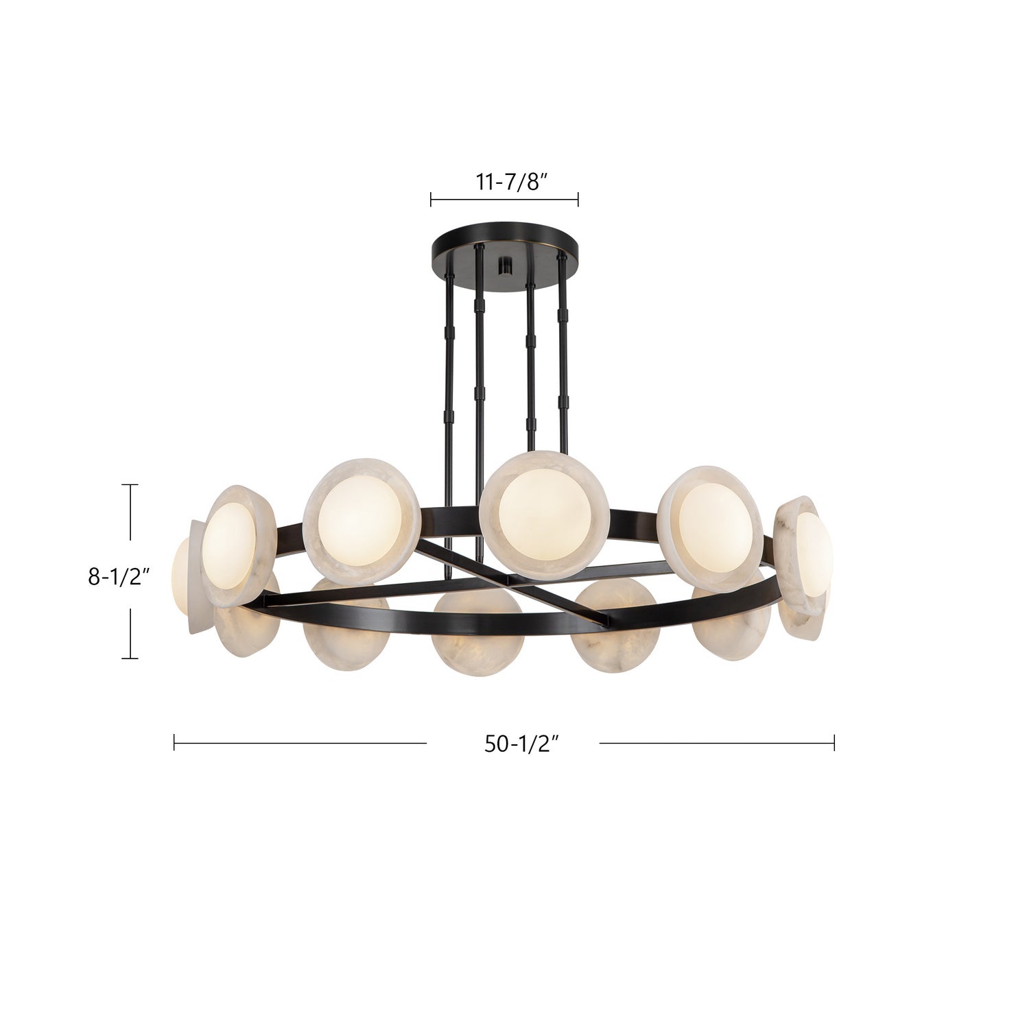 Alora - CH320050UBAR-UNV - LED Chandelier - Alonso - Urban Bronze/Alabaster