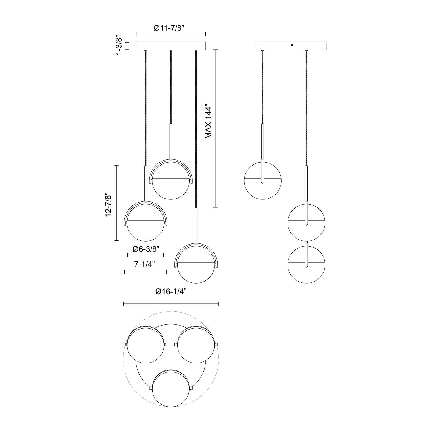 Alora - MP301003MB-UNV - LED Pendant - Globo - Matte Black