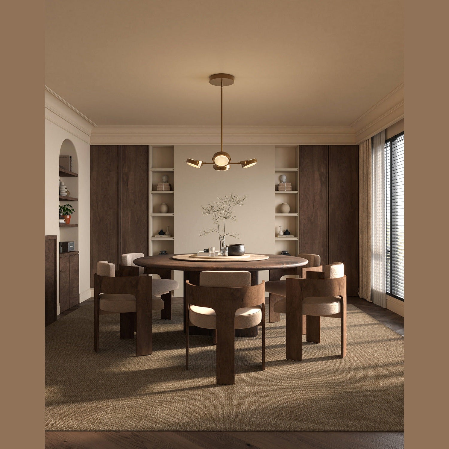 Alora - PD325428VBAR-UNV-010 - LED Pendant - Blanco - Vintage Brass/Alabaster