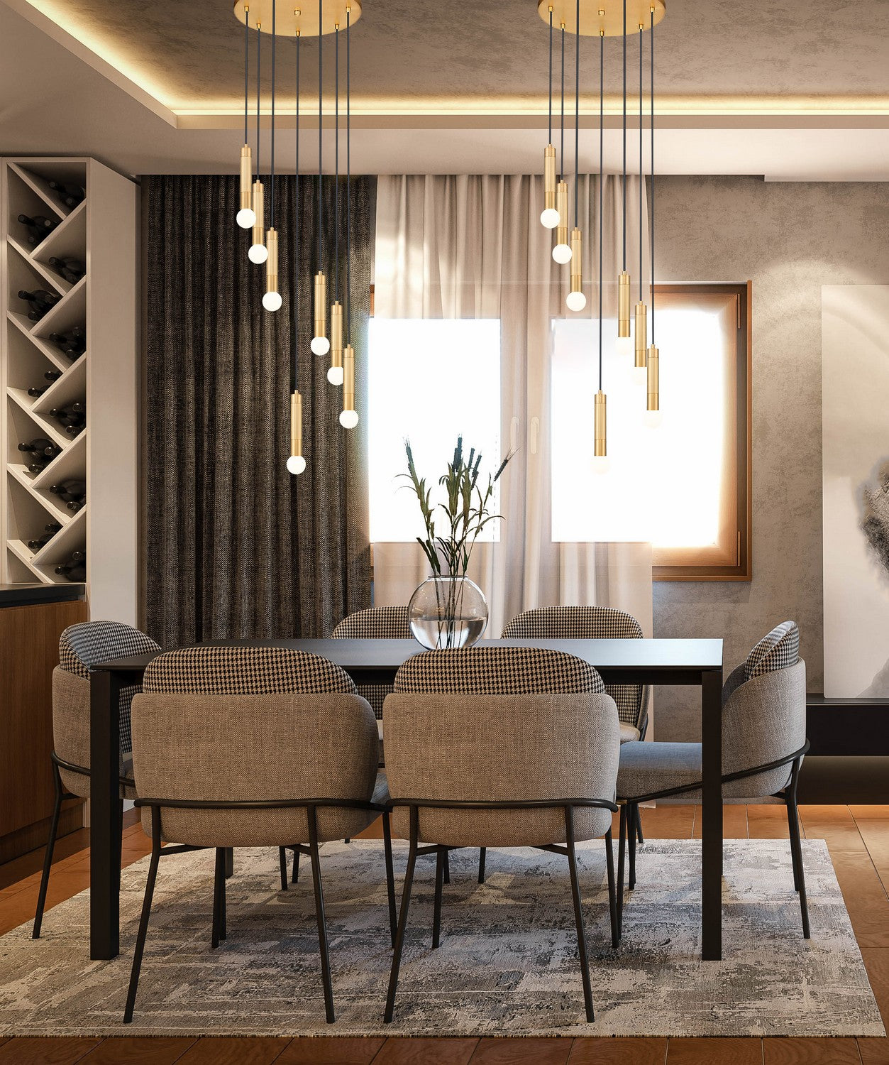 Z-Lite - 1956P-5R-MGLD - Five Light Chandelier - Stari - Modern Gold