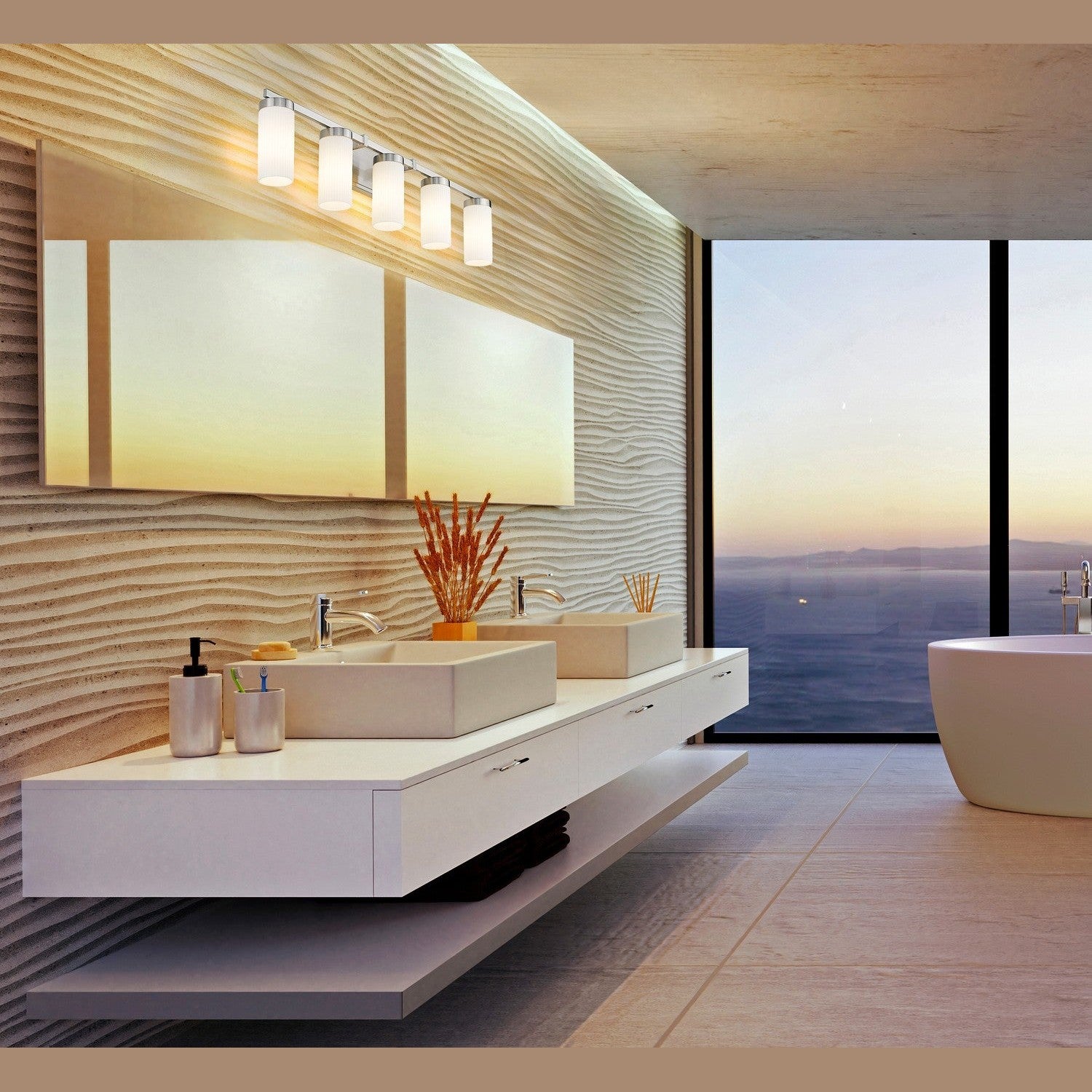 Z-Lite - 3044-5V-BN - Five Light Vanity - Danica - Brushed Nickel