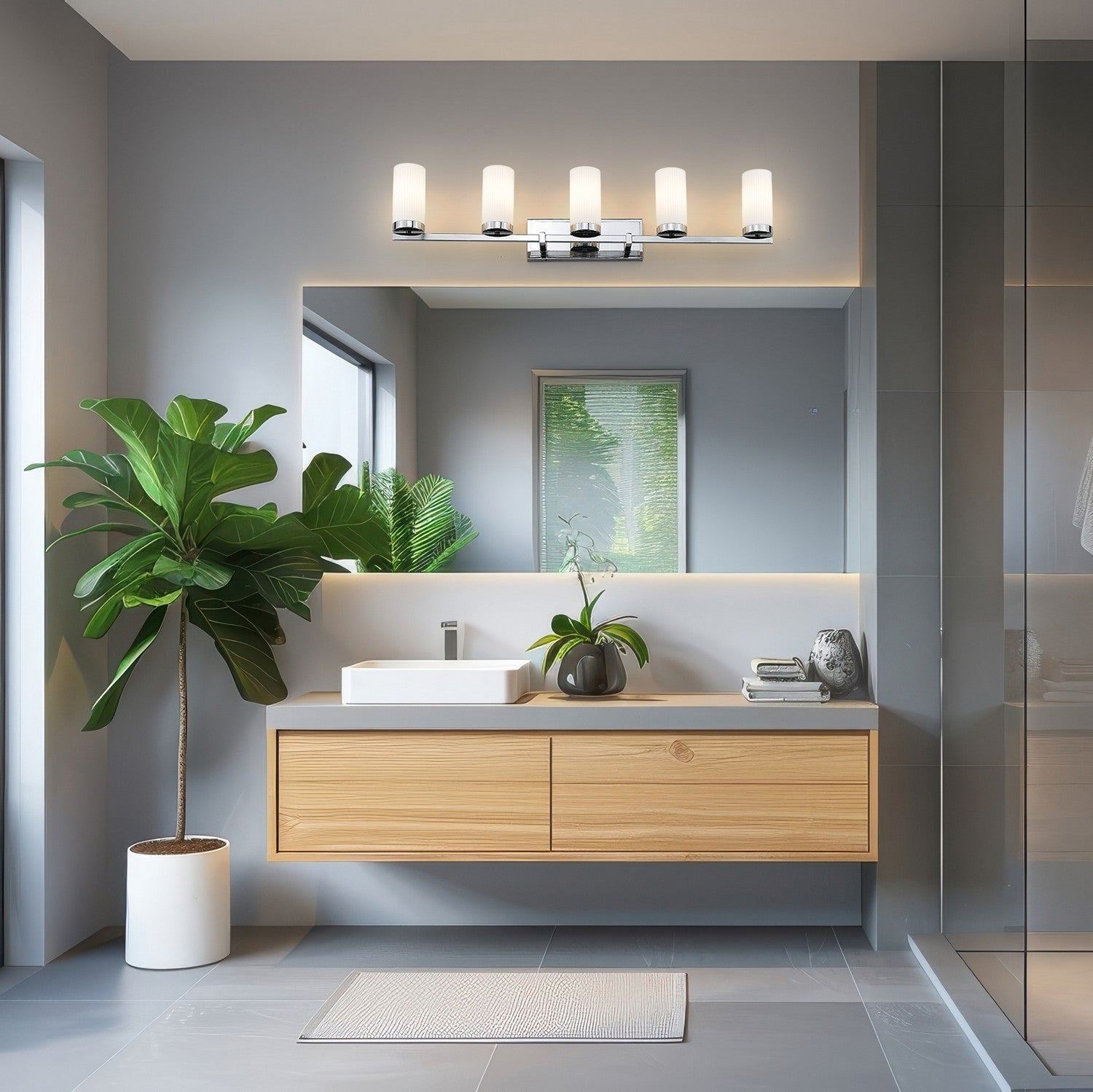 Z-Lite - 3044-5V-CH - Five Light Vanity - Danica - Chrome