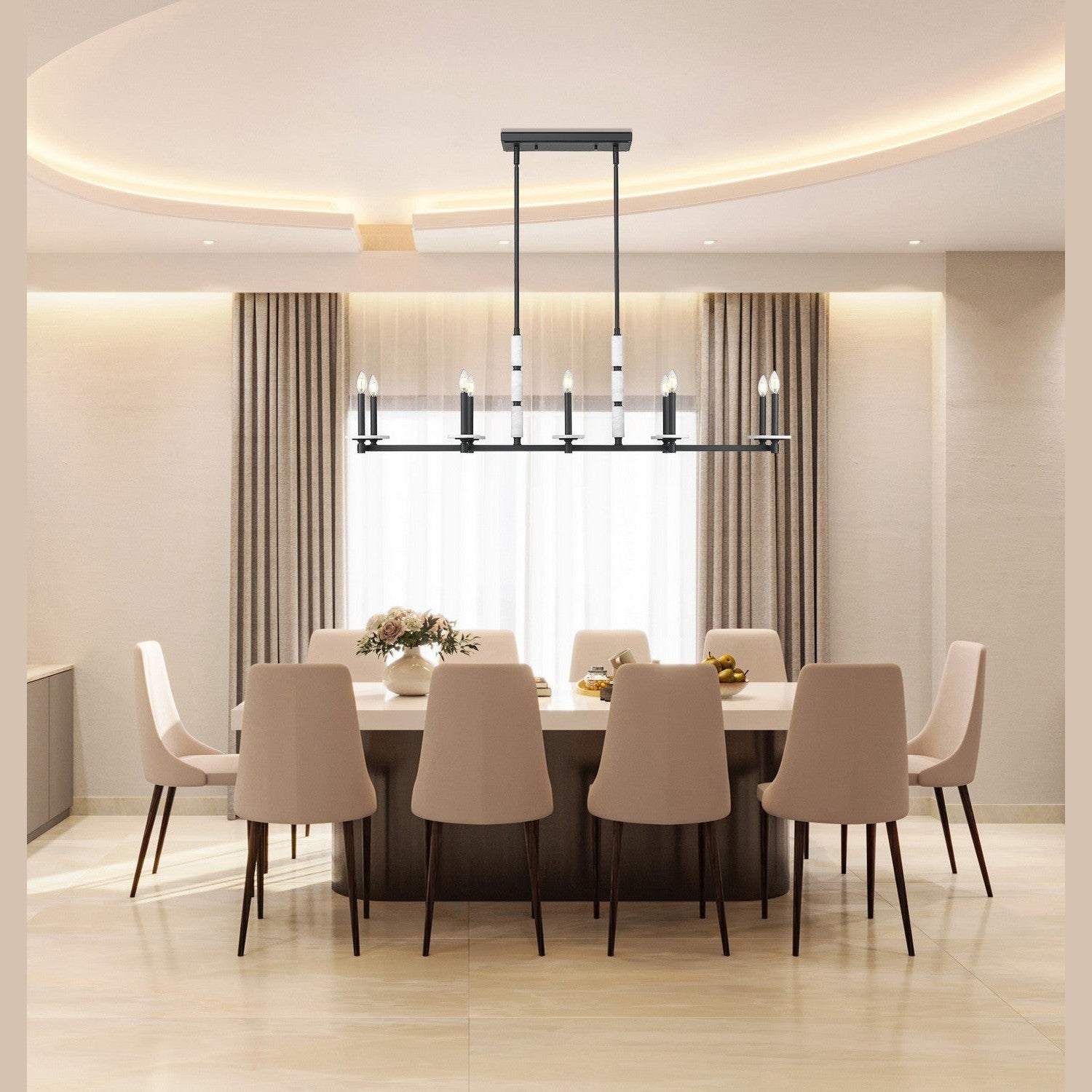 Z-Lite - 3045-10L-MB - Ten Light Linear Chandelier - Kaden - Matte Black