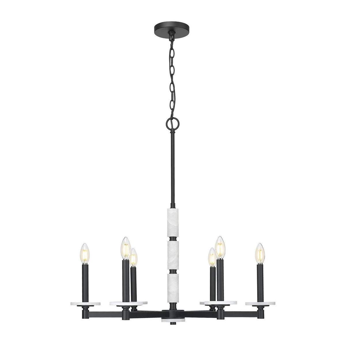 Z-Lite - 3045-6MB - Six Light Chandelier - Kaden - Matte Black