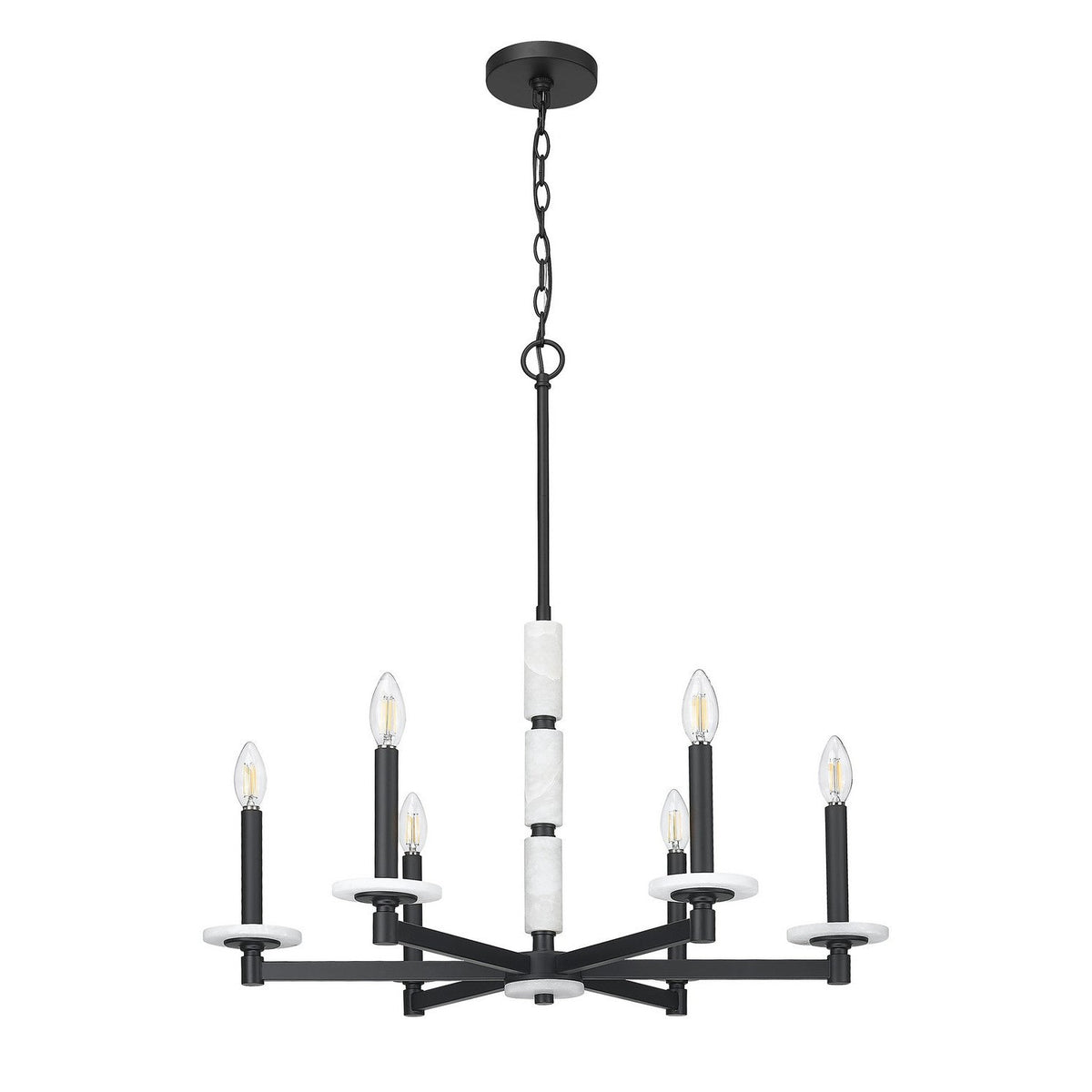 Z-Lite - 3045-6MB - Six Light Chandelier - Kaden - Matte Black