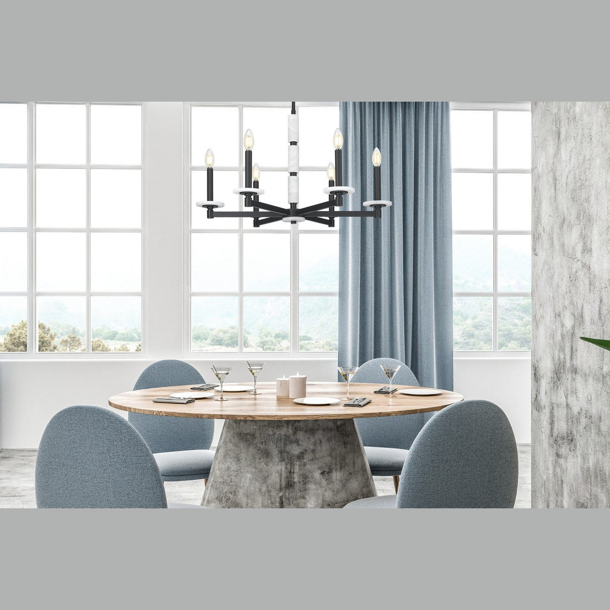 Z-Lite - 3045-6MB - Six Light Chandelier - Kaden - Matte Black