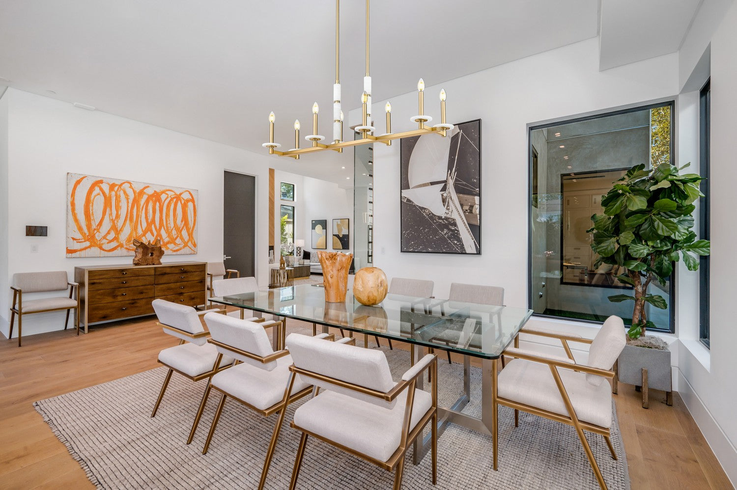 Z-Lite - 3045-8L-MGLD - Eight Light Linear Chandelier - Kaden - Modern Gold