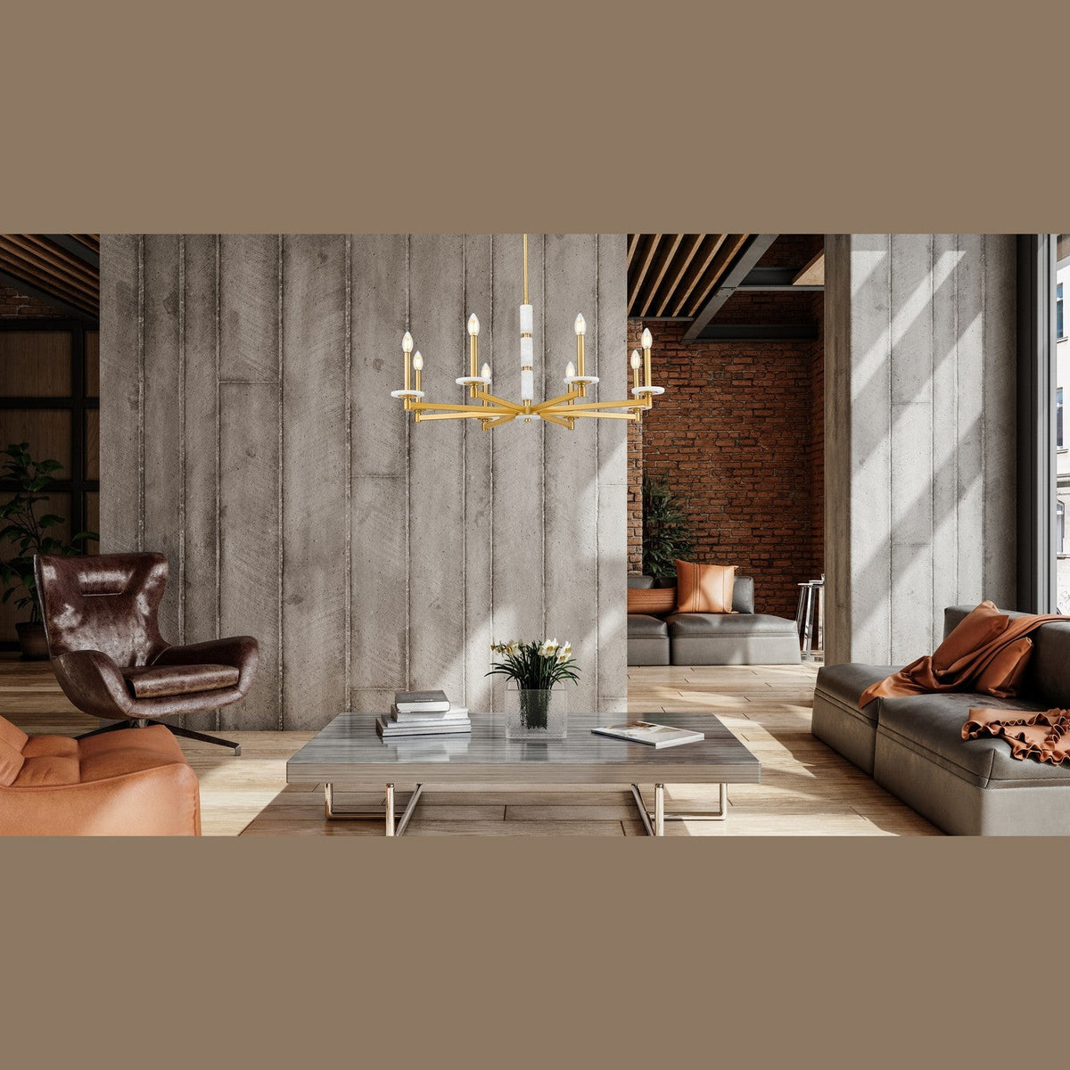 Z-Lite - 3045-8MGLD - Eight Light Chandelier - Kaden - Modern Gold