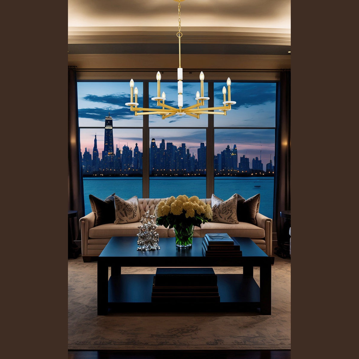 Z-Lite - 3045-8MGLD - Eight Light Chandelier - Kaden - Modern Gold