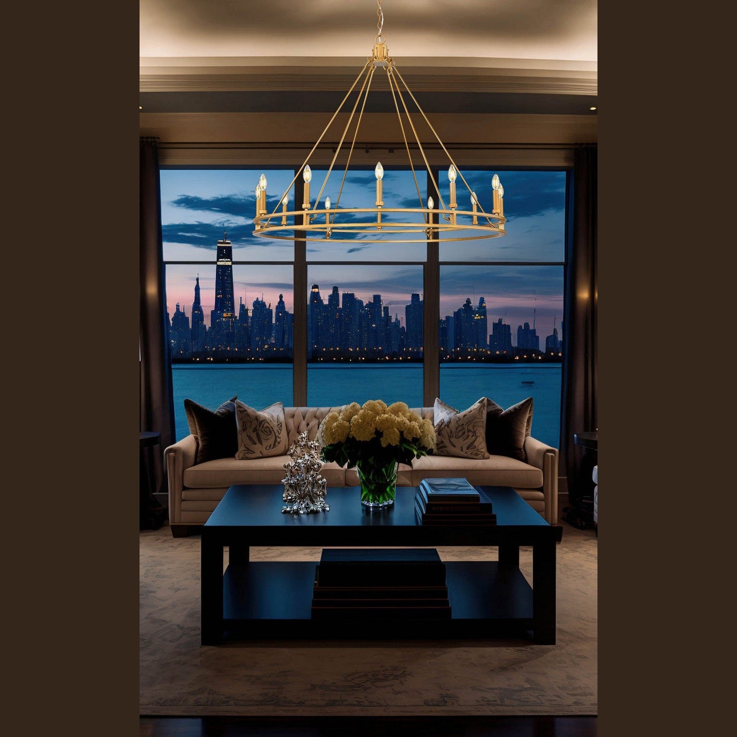 Z-Lite - 4005-12SBR - 12 Light Chandelier - Dennison - Signature Brass