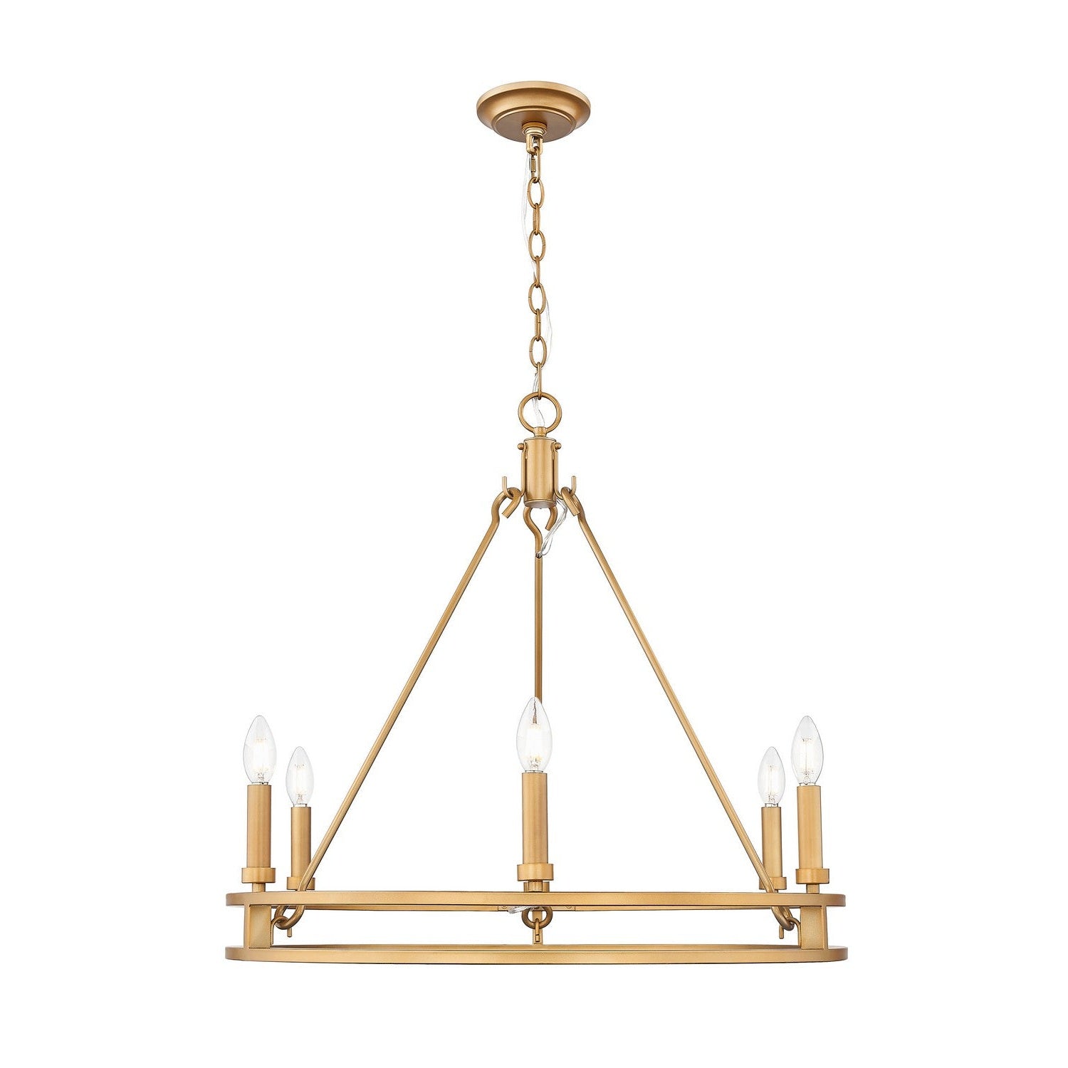 Z-Lite - 4005-6SBR - Six Light Chandelier - Dennison - Signature Brass