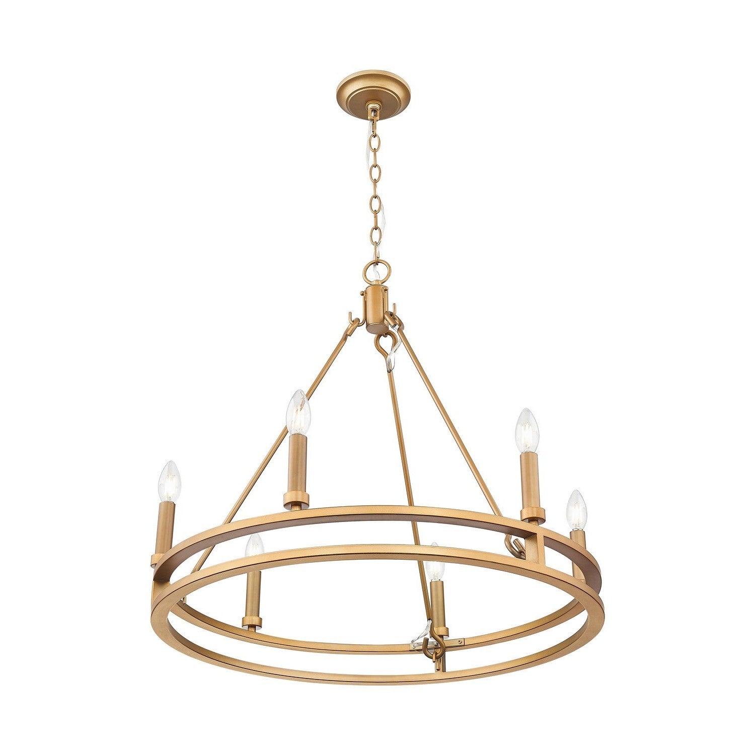 Z-Lite - 4005-6SBR - Six Light Chandelier - Dennison - Signature Brass