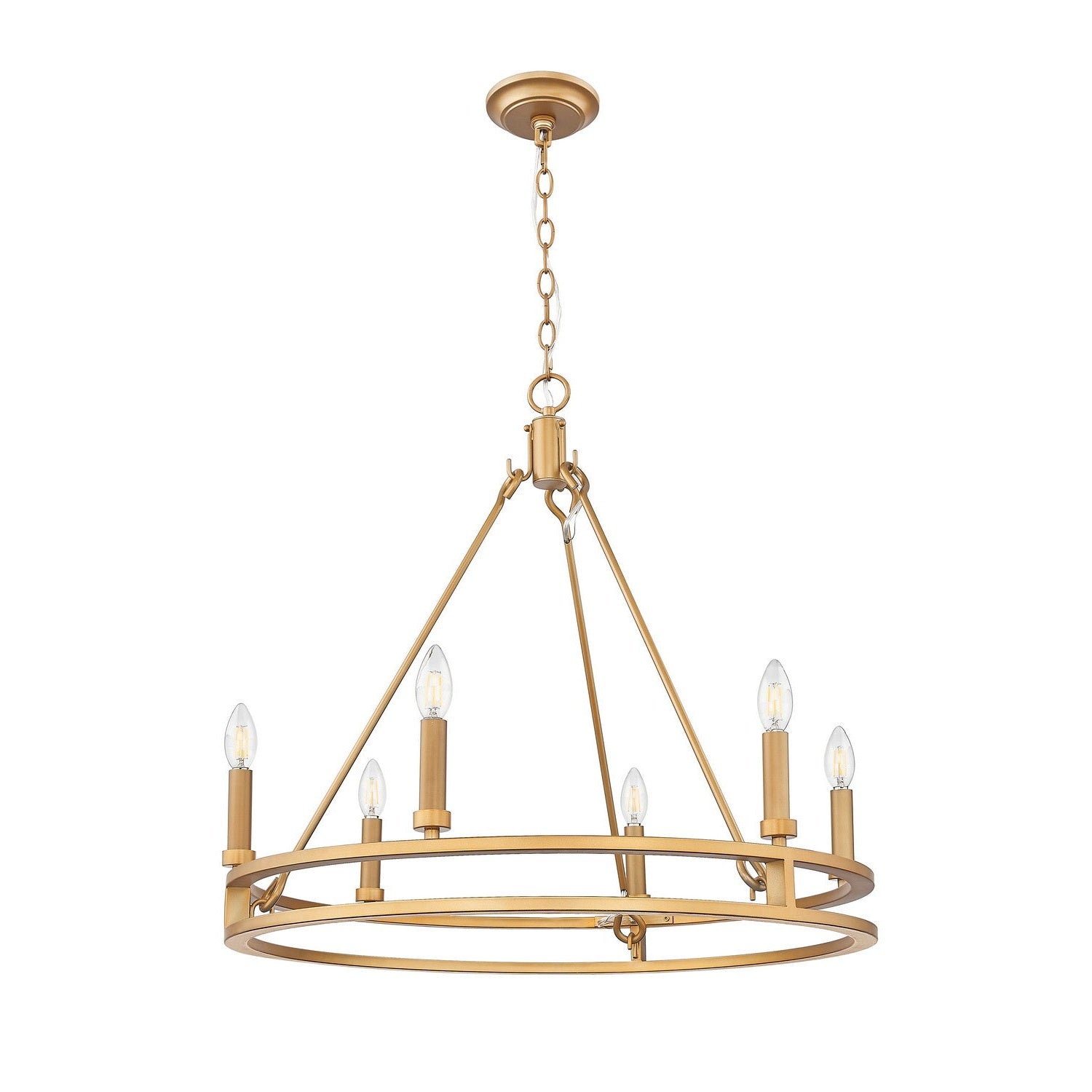 Z-Lite - 4005-6SBR - Six Light Chandelier - Dennison - Signature Brass