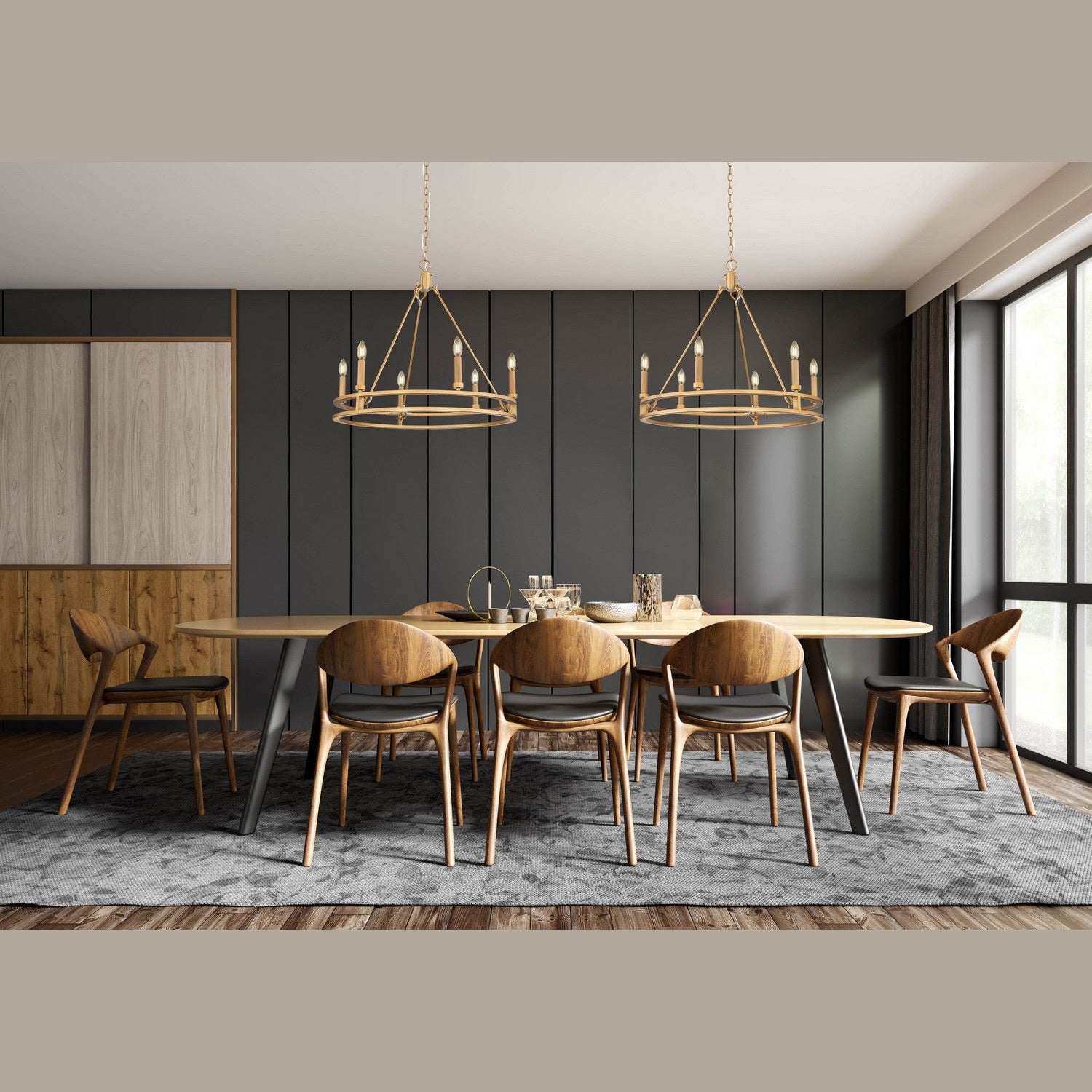 Z-Lite - 4005-6SBR - Six Light Chandelier - Dennison - Signature Brass