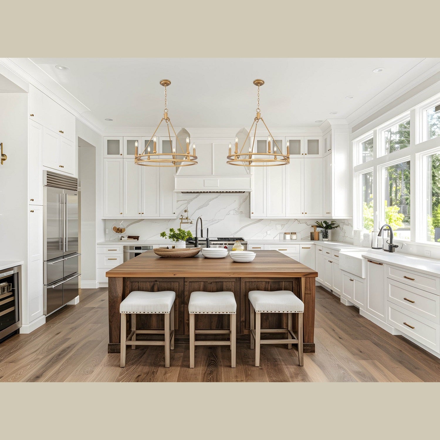 Z-Lite - 4005-6SBR - Six Light Chandelier - Dennison - Signature Brass