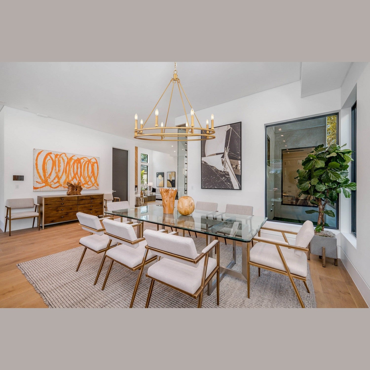 Z-Lite - 4005-8SBR - Eight Light Chandelier - Dennison - Signature Brass