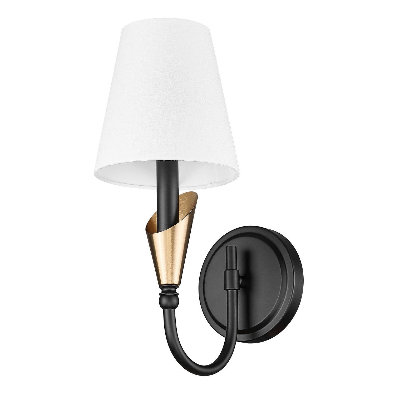 Z-Lite - 4014-1S-MB-MGLD - One Light Wall Sconce - Claudelle - Matte Black + Modern Gold