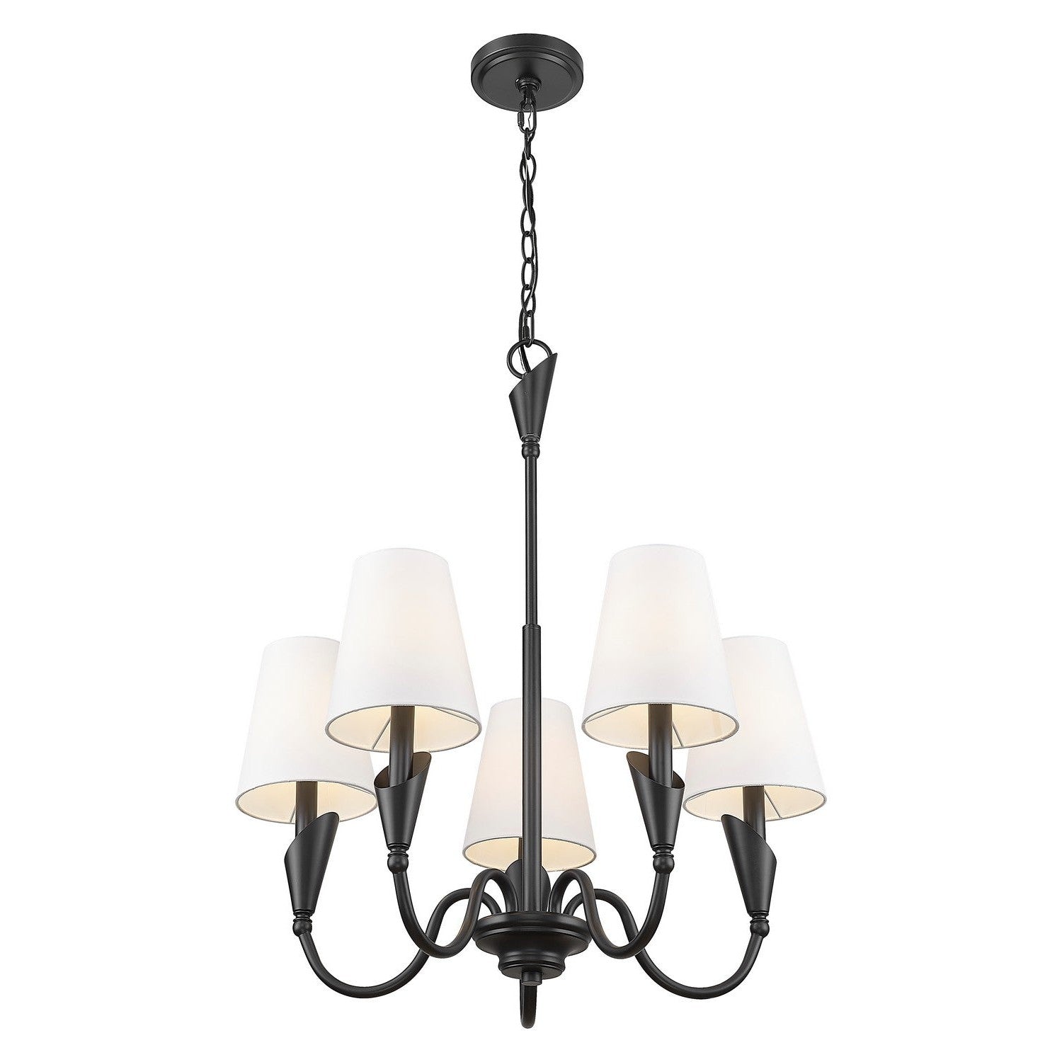 Z-Lite - 4014-24MB - Five Light Chandelier - Claudelle - Matte Black