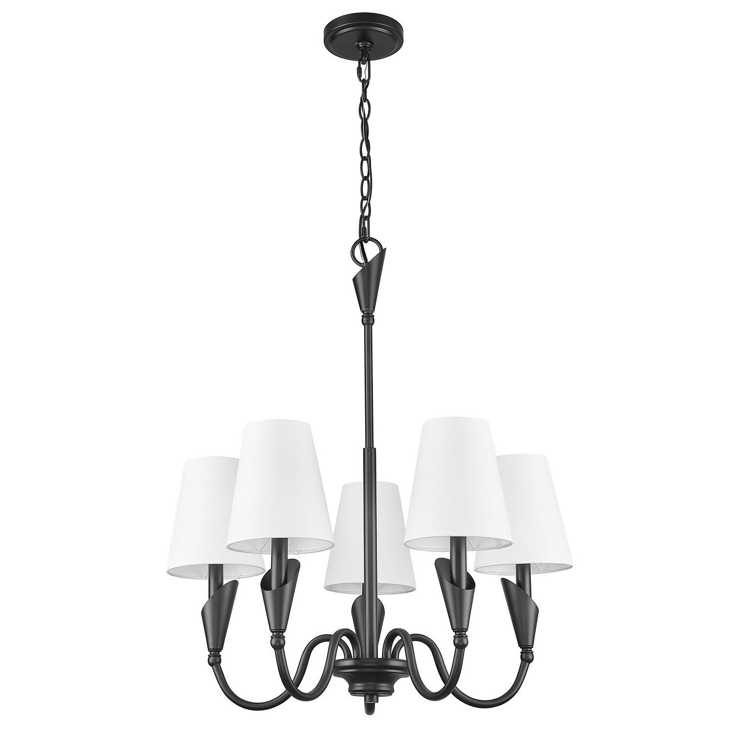 Z-Lite - 4014-24MB - Five Light Chandelier - Claudelle - Matte Black