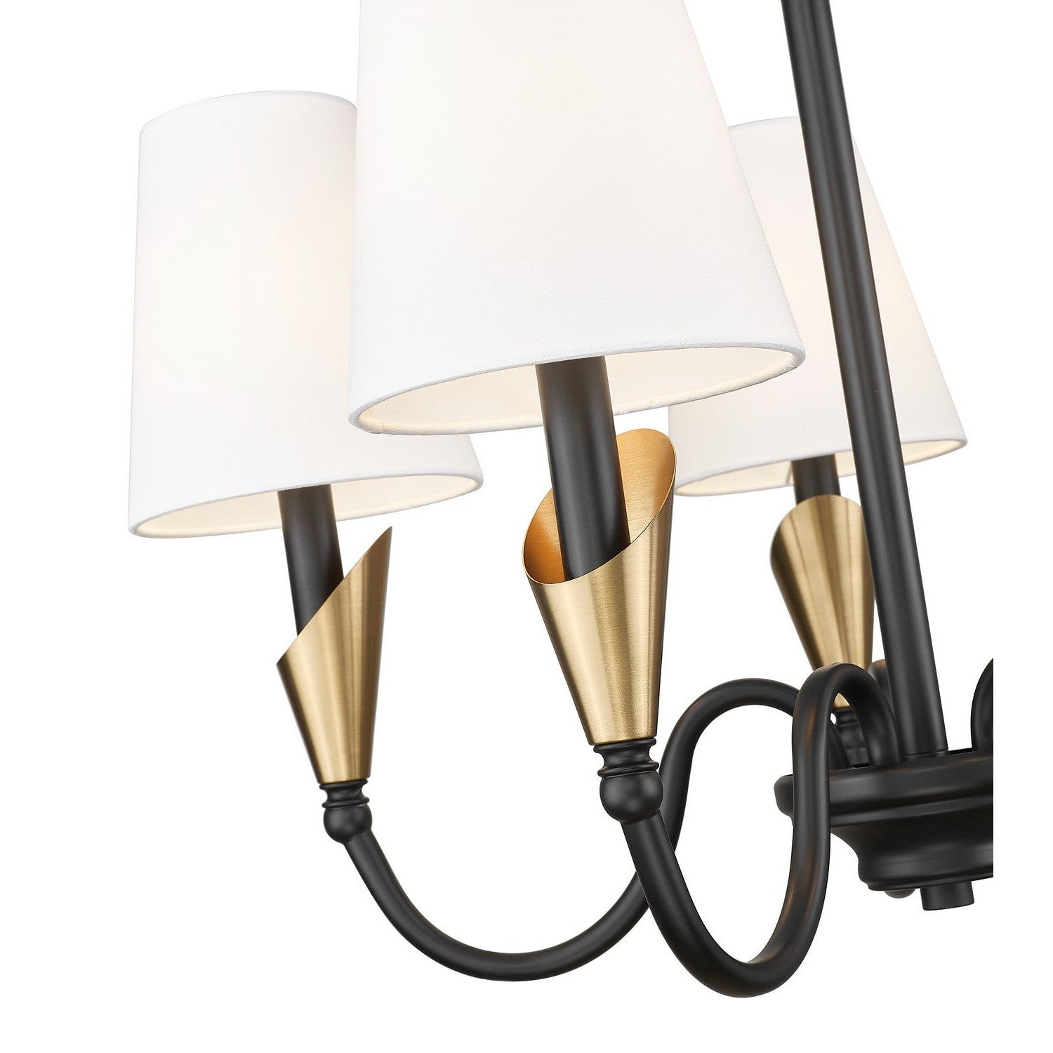 Z-Lite - 4014-24MB-MGLD - Five Light Chandelier - Claudelle - Matte Black + Modern Gold
