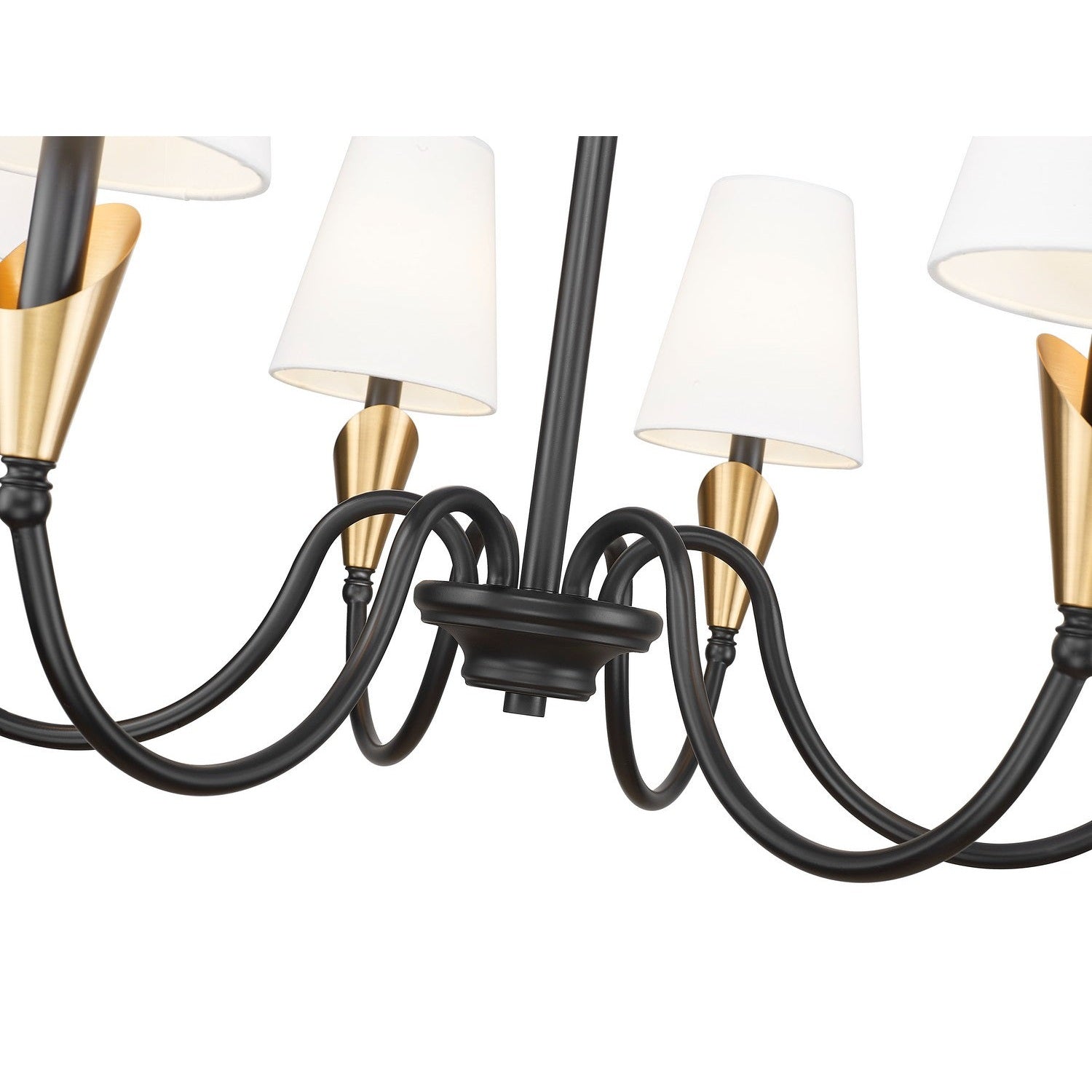 Z-Lite - 4014-32MB-MGLD - Six Light Chandelier - Claudelle - Matte Black + Modern Gold