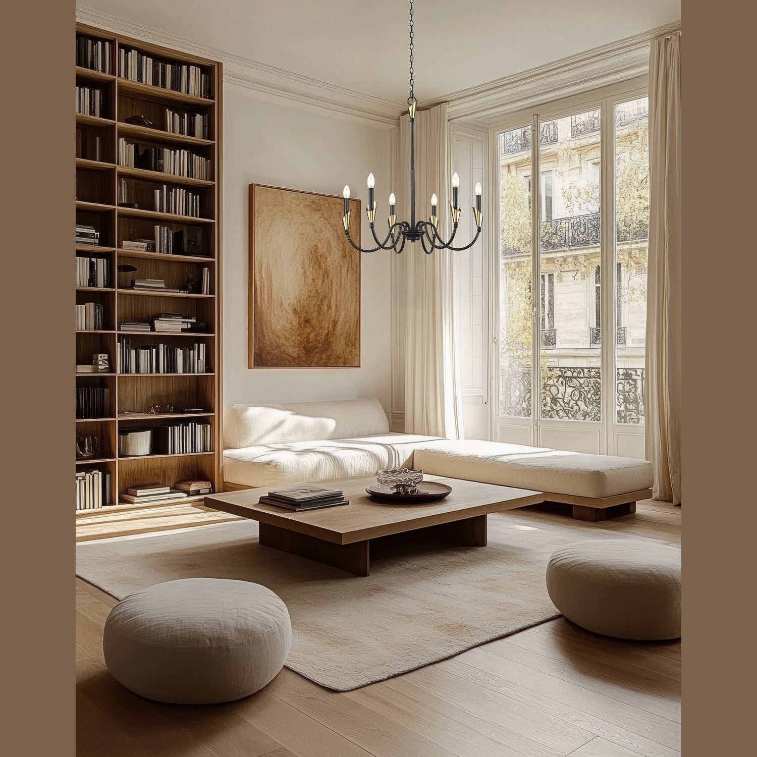 Z-Lite - 4014-32MB-MGLD - Six Light Chandelier - Claudelle - Matte Black + Modern Gold