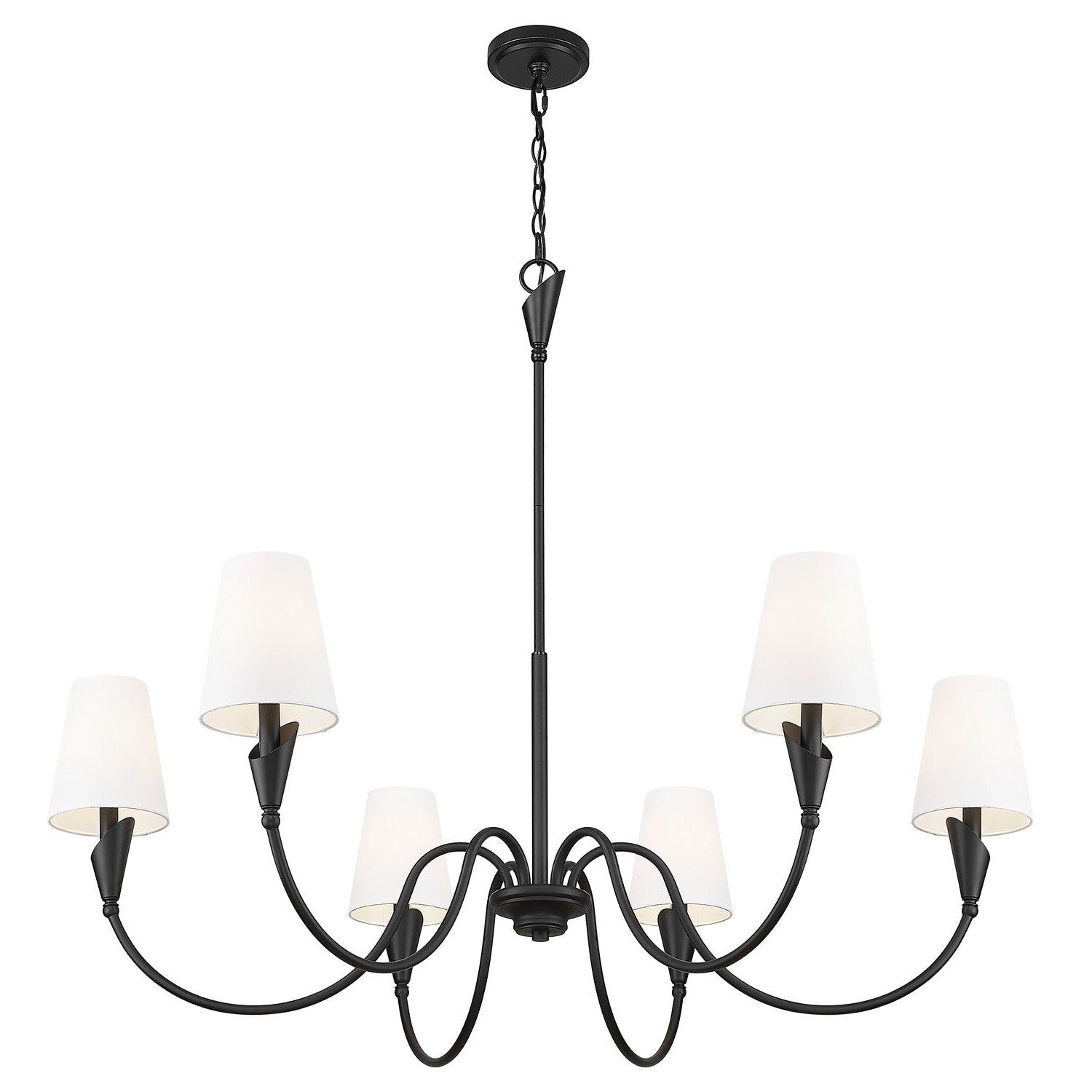 Z-Lite - 4014-46MB - Six Light Chandelier - Claudelle - Matte Black