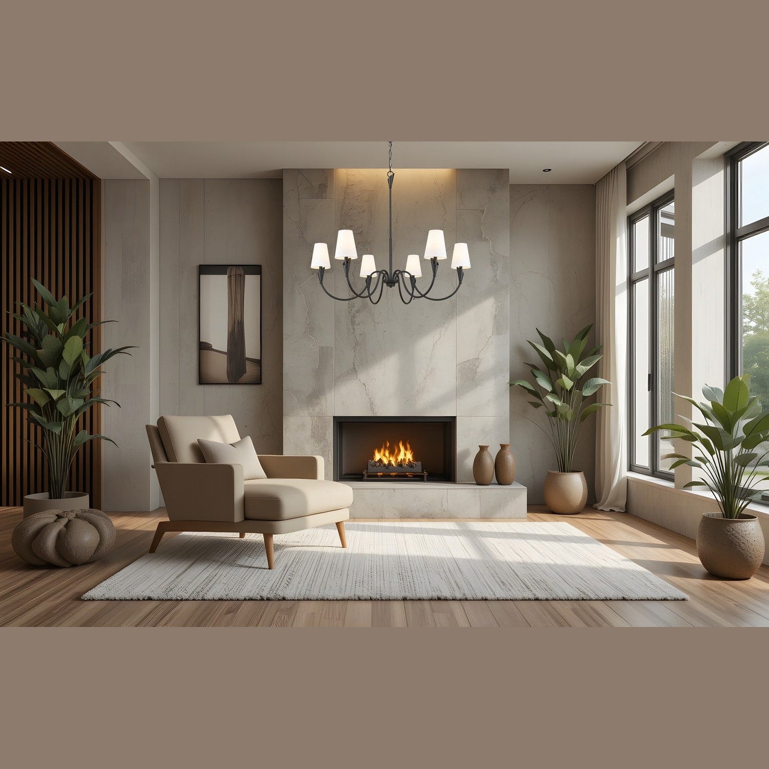 Z-Lite - 4014-46MB - Six Light Chandelier - Claudelle - Matte Black