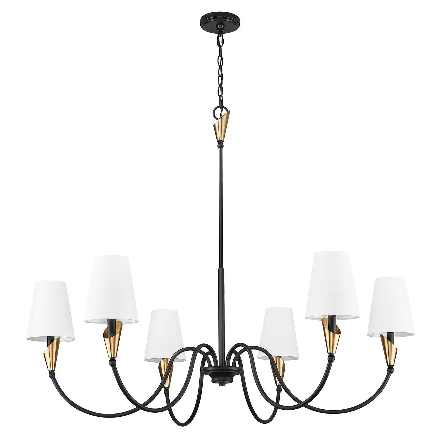 Z-Lite - 4014-46MB-MGLD - Six Light Chandelier - Claudelle - Matte Black + Modern Gold