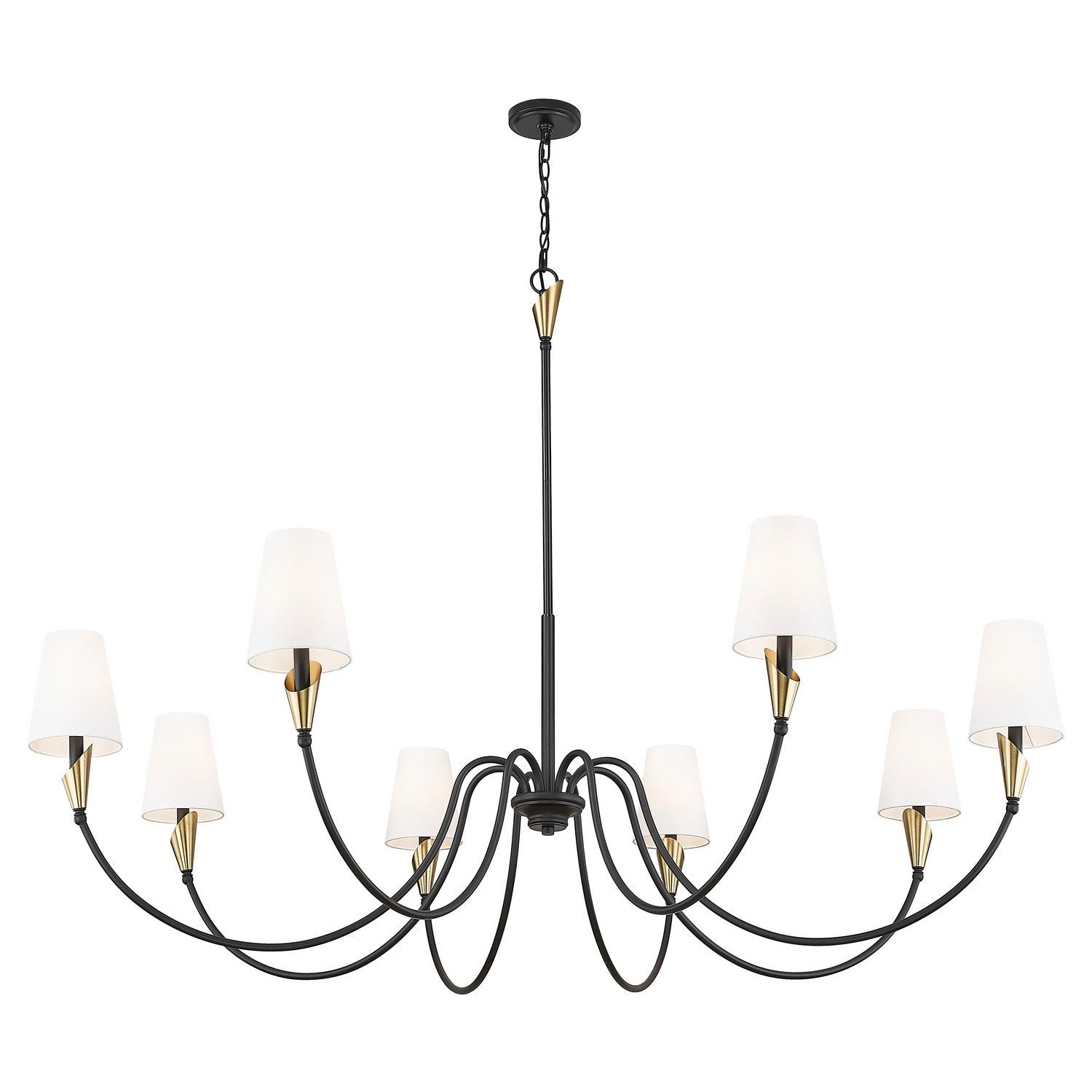 Z-Lite - 4014-65MB-MGLD - Eight Light Chandelier - Claudelle - Matte Black + Modern Gold