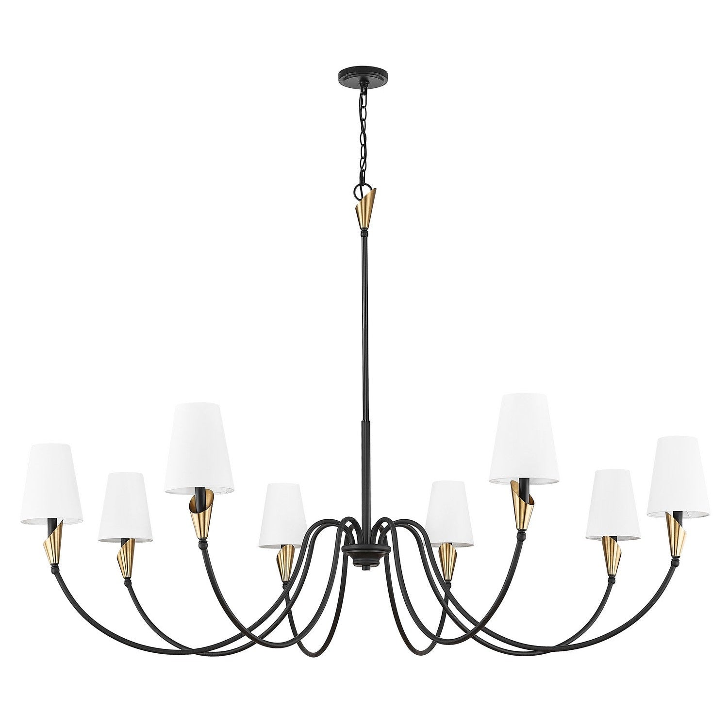 Z-Lite - 4014-65MB-MGLD - Eight Light Chandelier - Claudelle - Matte Black + Modern Gold
